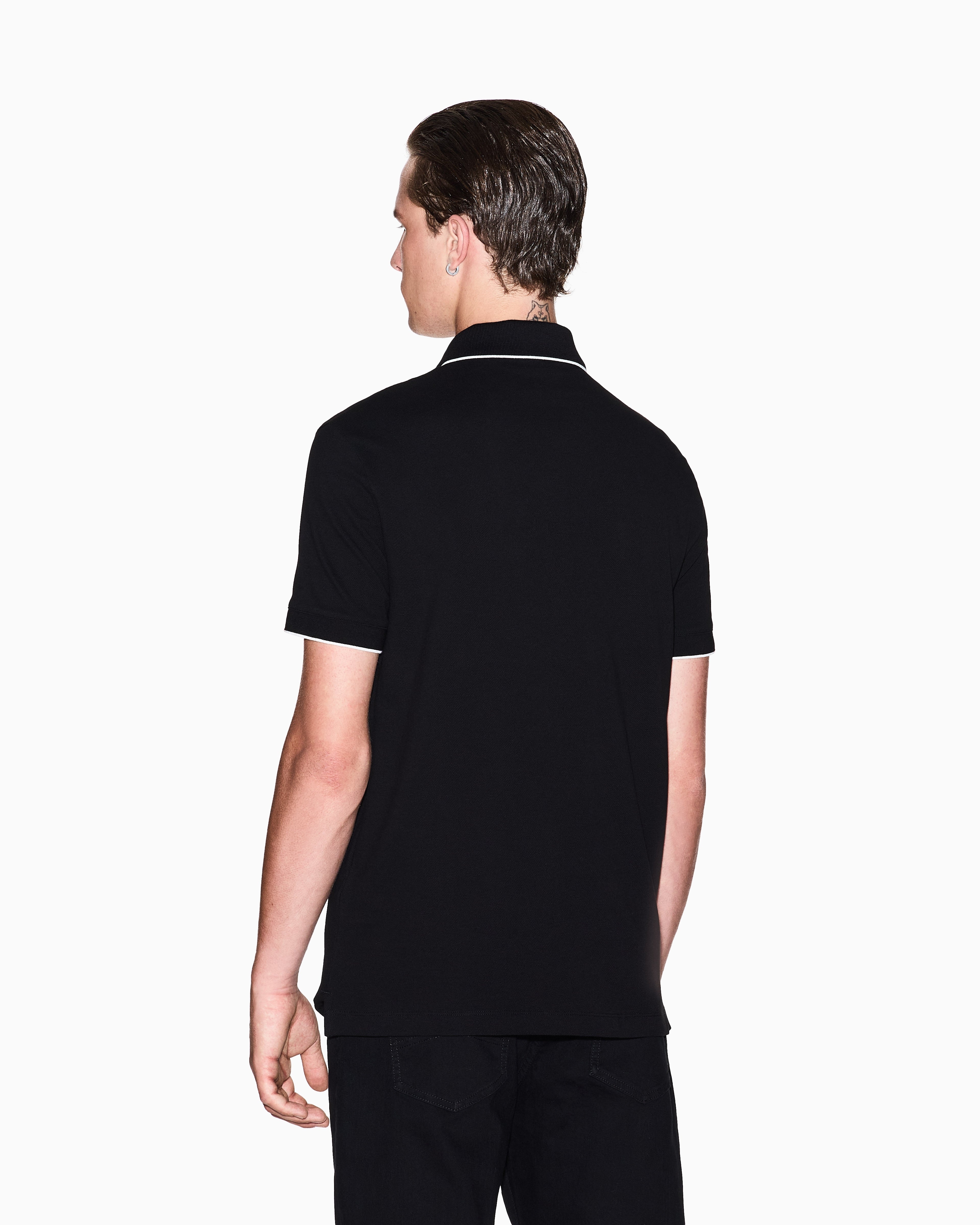 Armani Exchange Polo Xm001285 Af10366 Black Preto_shot5