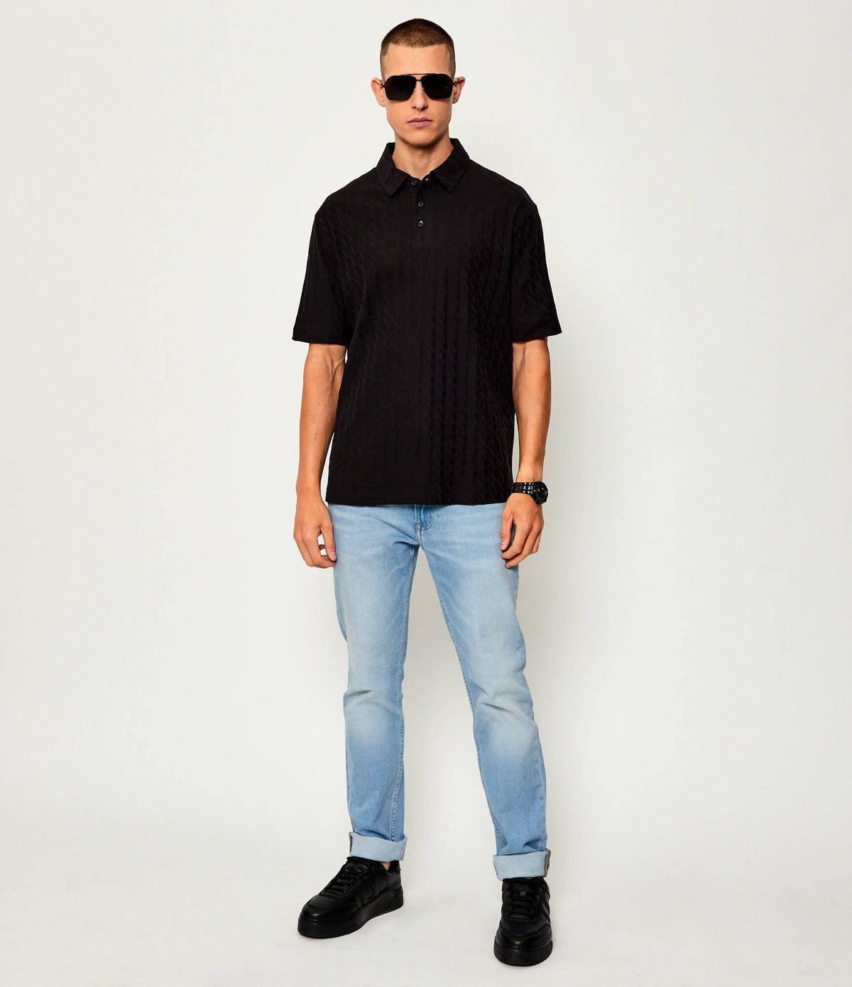 Armani Exchange Polo Xm001292 Af10337 Black Preto_shot2