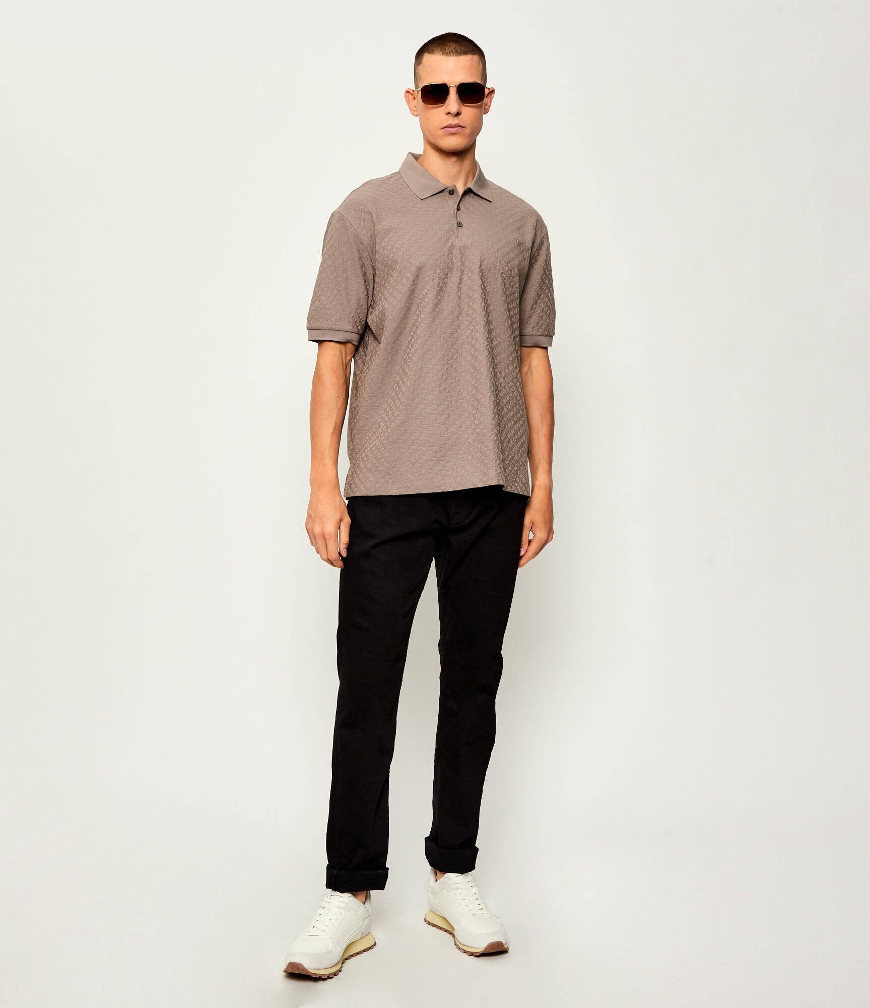 Armani Exchange Polo Xm001882 Af10337 Driftwood Driftwood_shot2
