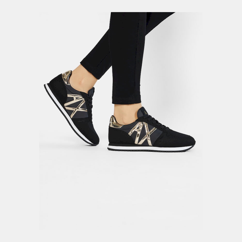 Armani Exchange Sapatilhas Sneakers Shoes Xdx031 Xcc62 Blk Gold Preto Ouro Shot16