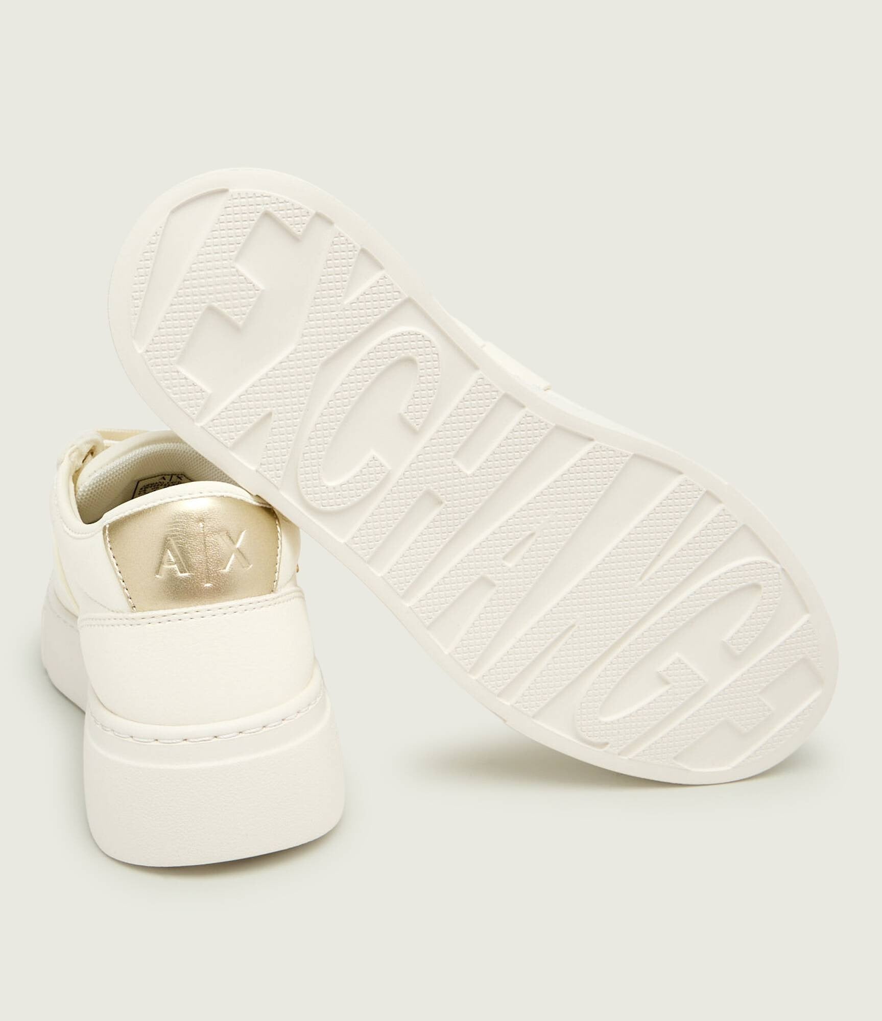 Armani Exchange Sapatilhas Sneakers Shoes Xw002224 Af21429 Whi Gold Branco Dourado_shot4