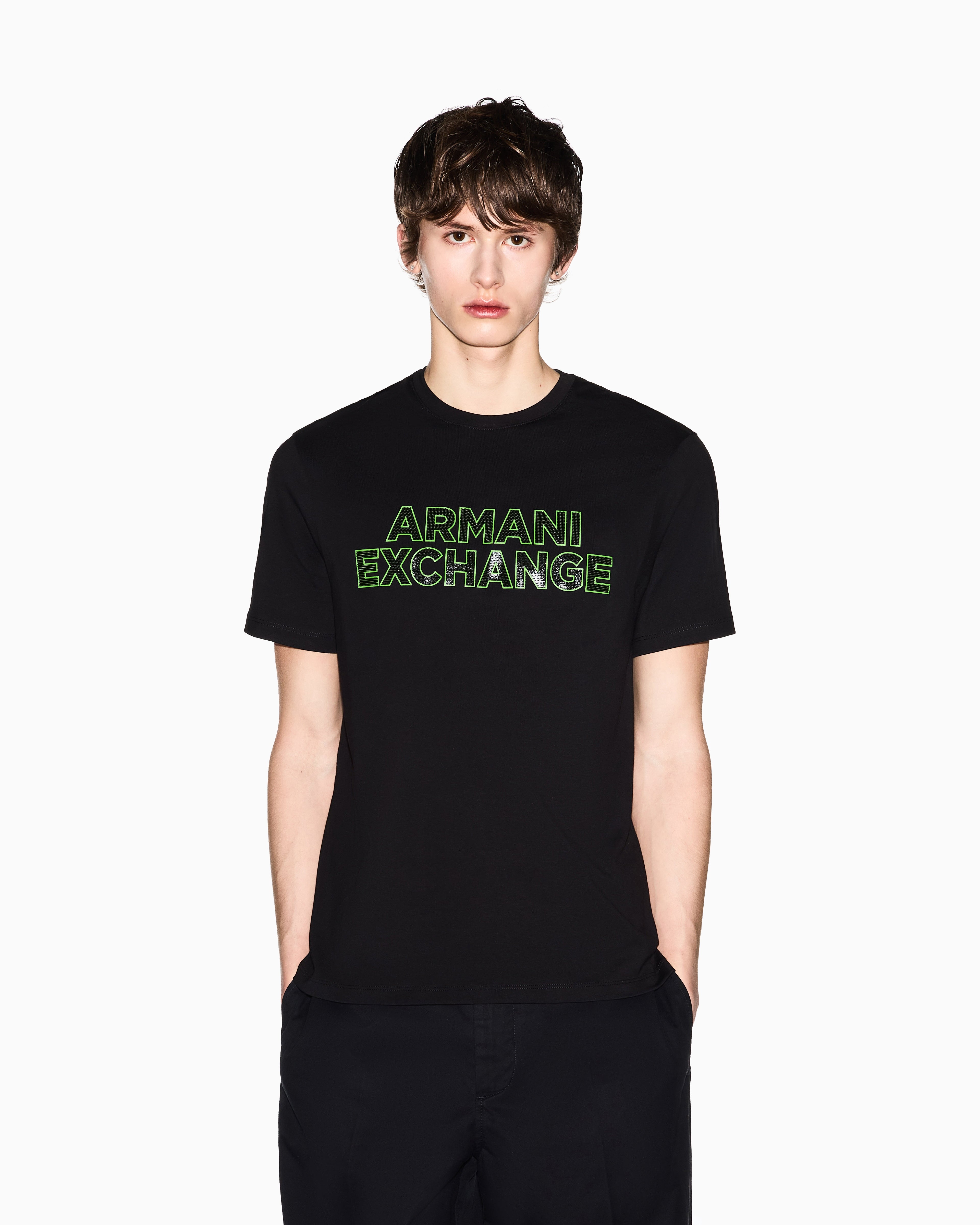 Armani Exchange T Shirt Xm002413 Af10361 Black Preto_shot3