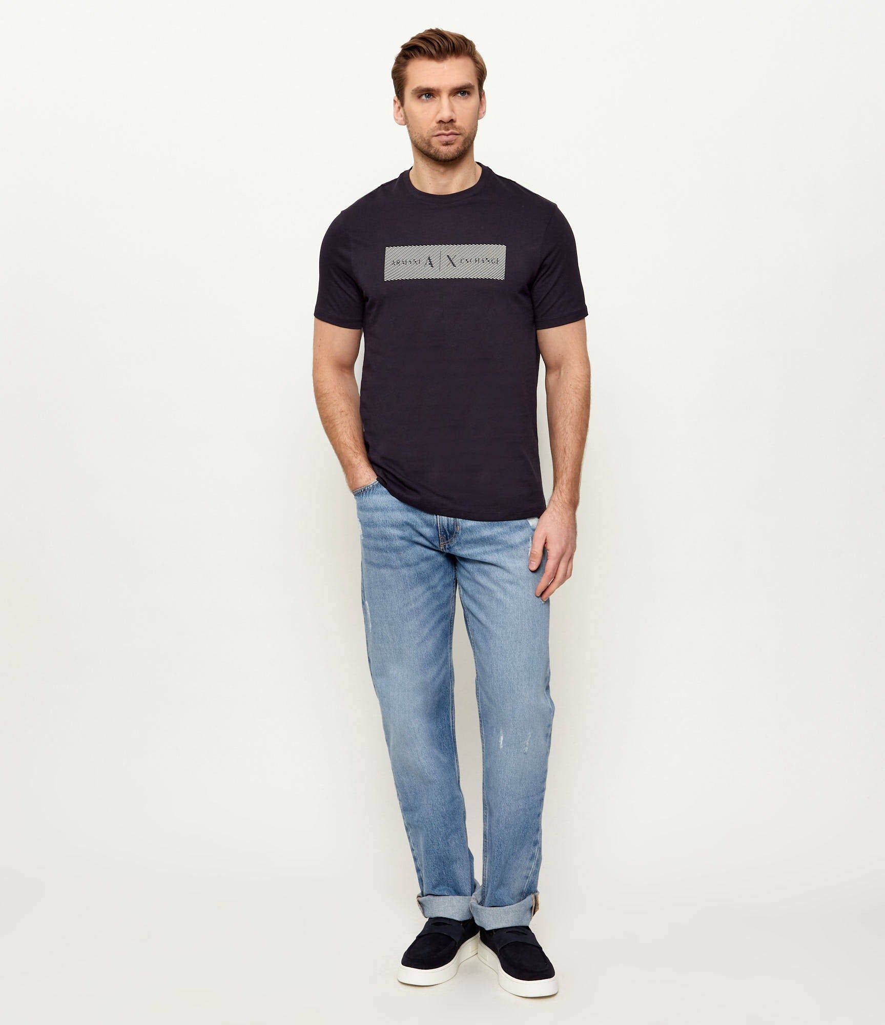 Armani Exchange T Shirt Xm002472 Af10356 Navy Navy_shot2