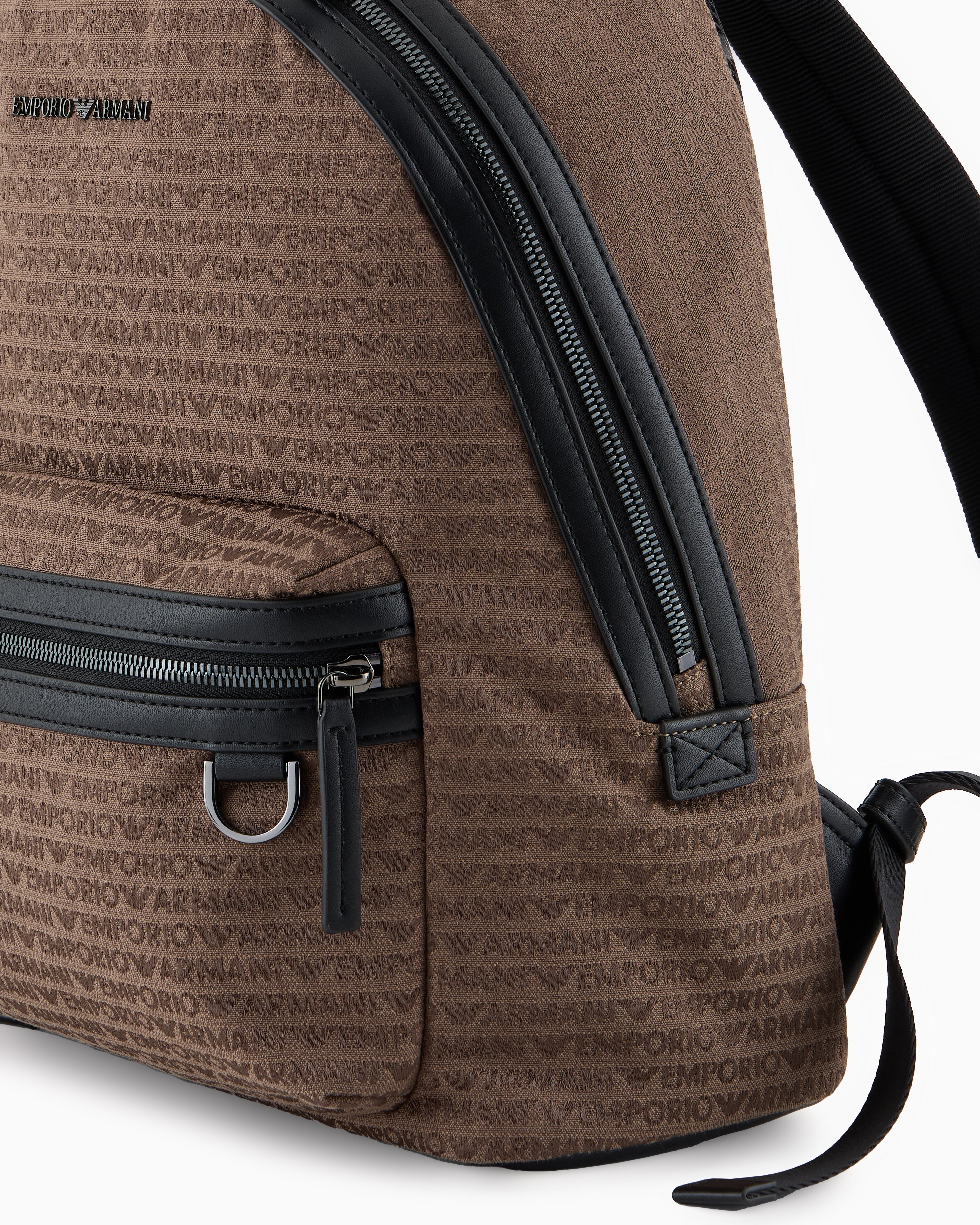 Mochila Emporio Armani Chocolate Logo Jacquard
