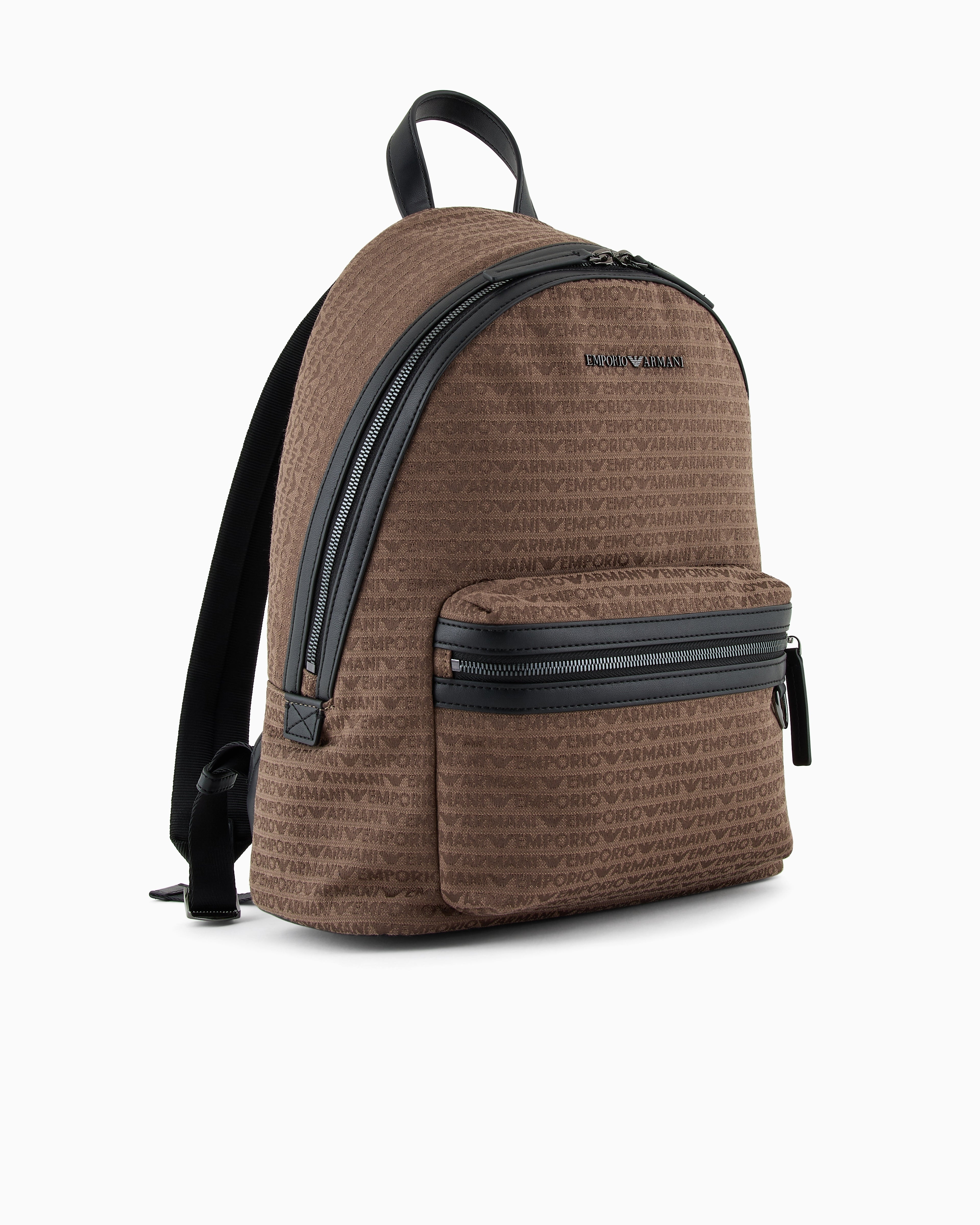Mochila Emporio Armani Chocolate Logo Jacquard