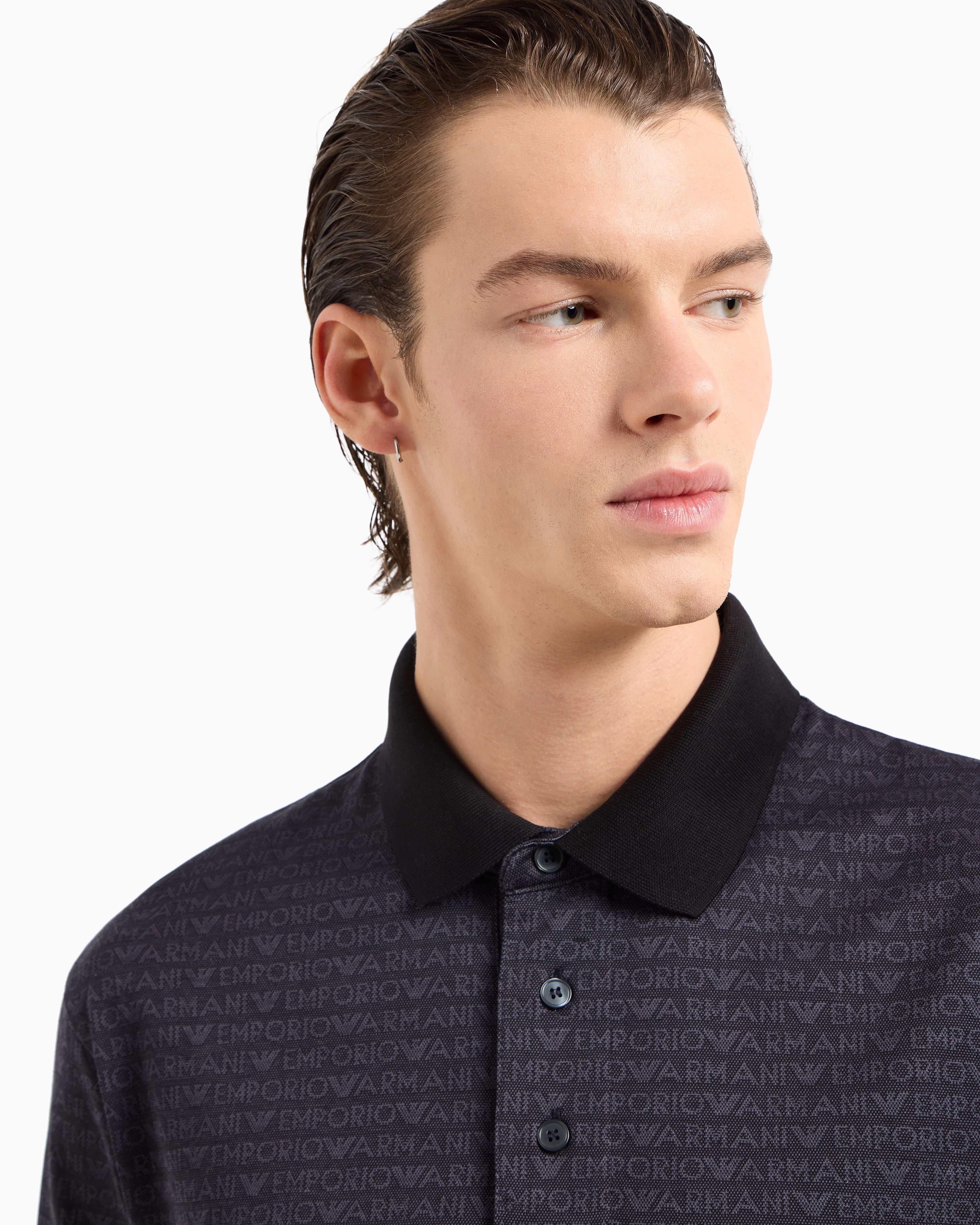 Armani Polo Em000788 Af12916 Black.logo Preto_shot1