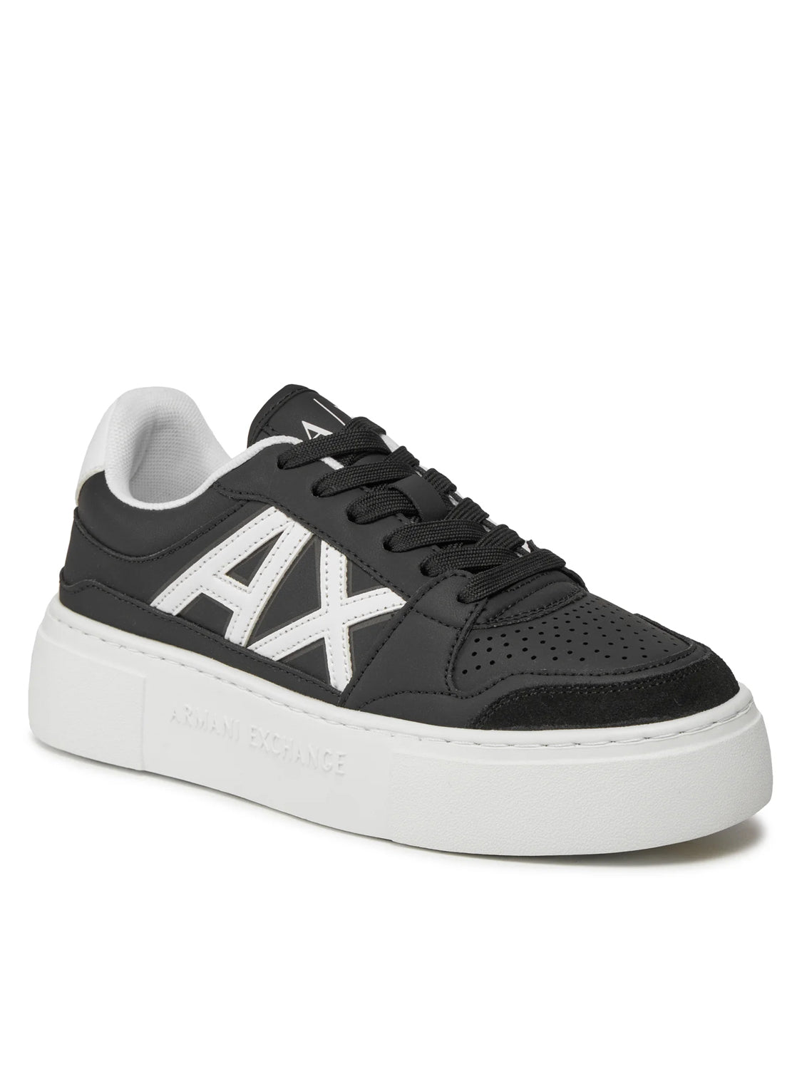Armani Sapatilhas Sneakers Shoes Xdx147 Xv830 Blk White Preto Branco_shot2