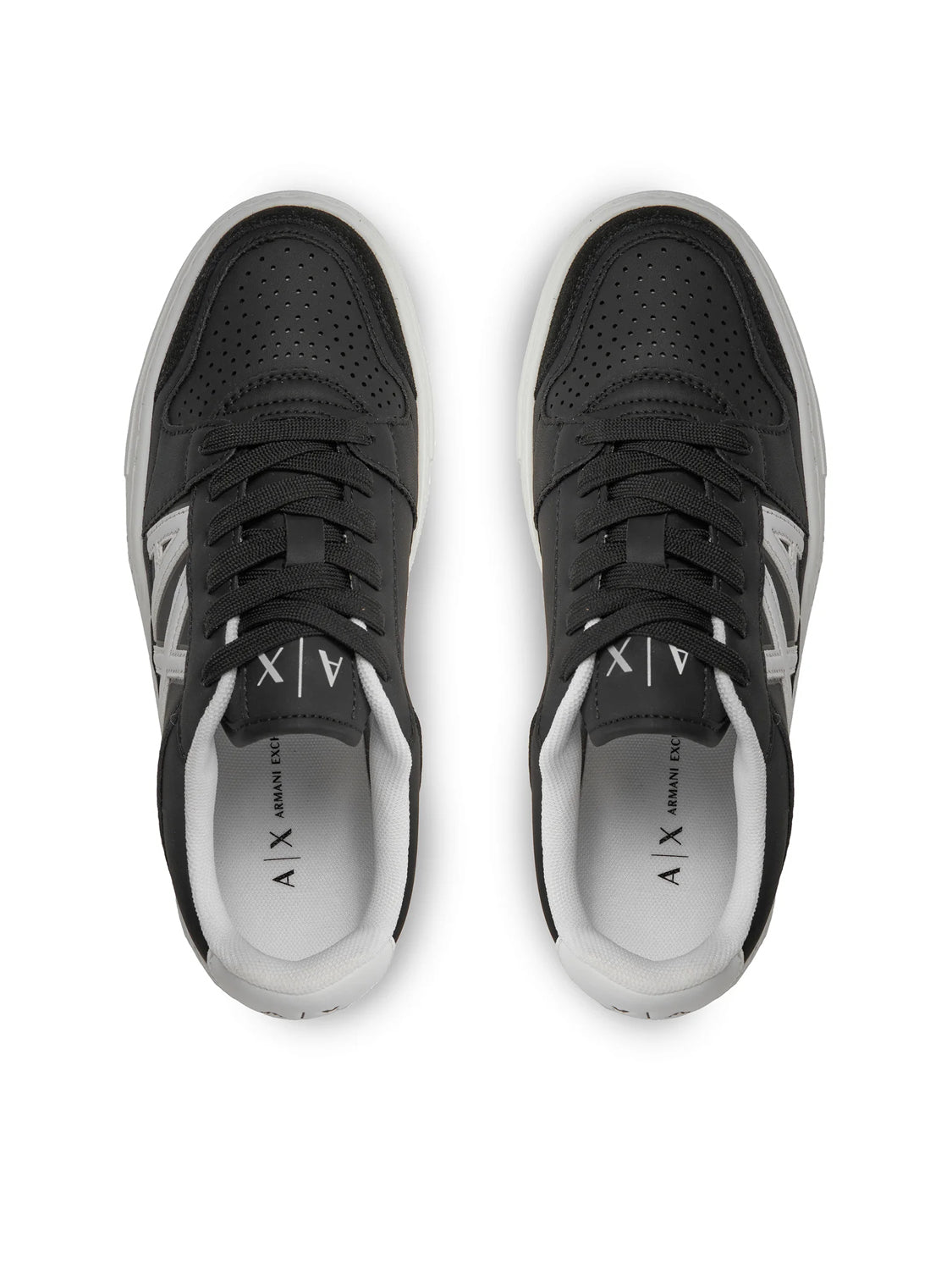 Armani Sapatilhas Sneakers Shoes Xdx147 Xv830 Blk White Preto Branco_shot4