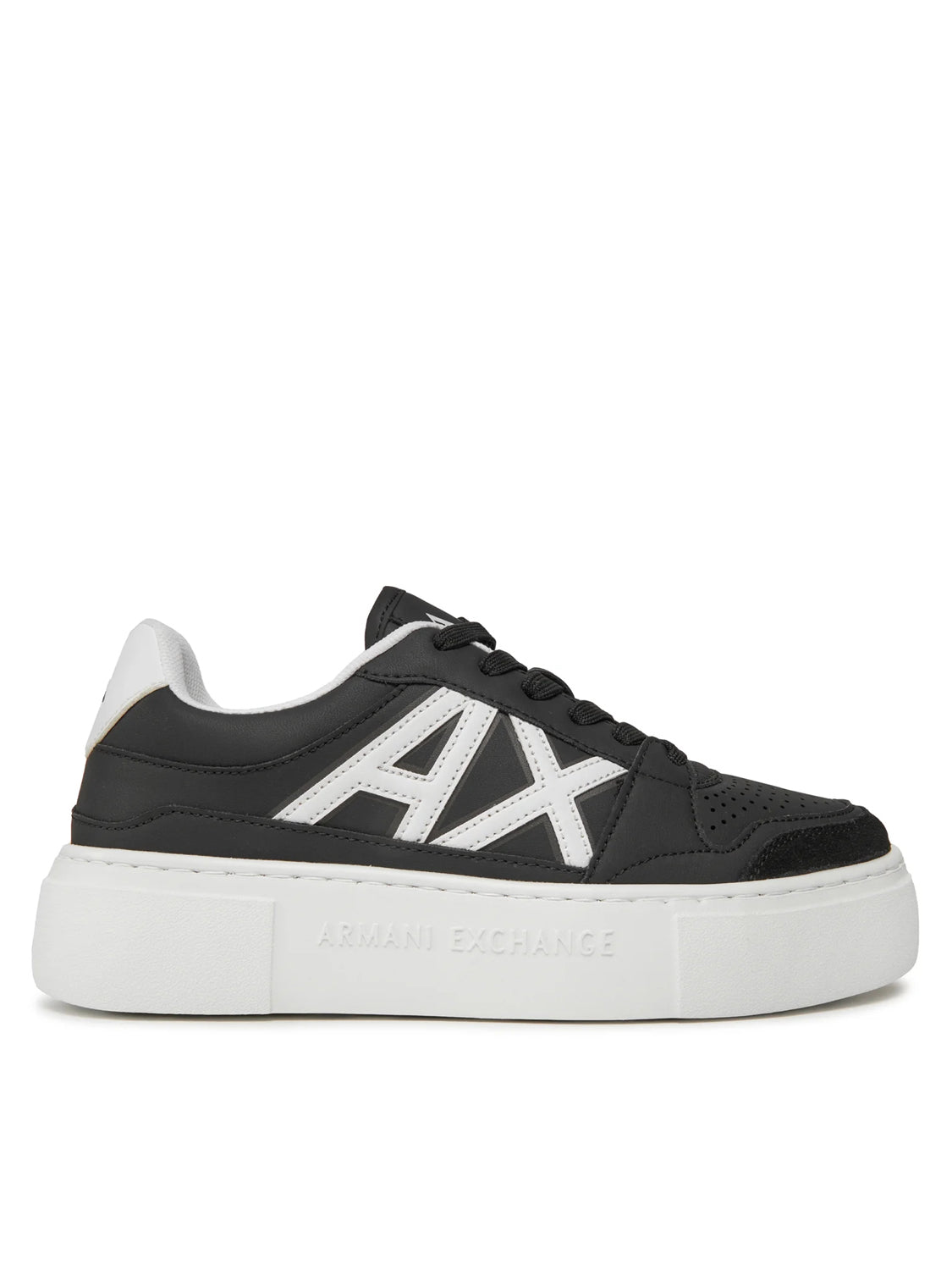 Armani Sapatilhas Sneakers Shoes Xdx147 Xv830 Blk White Preto Branco_shot6