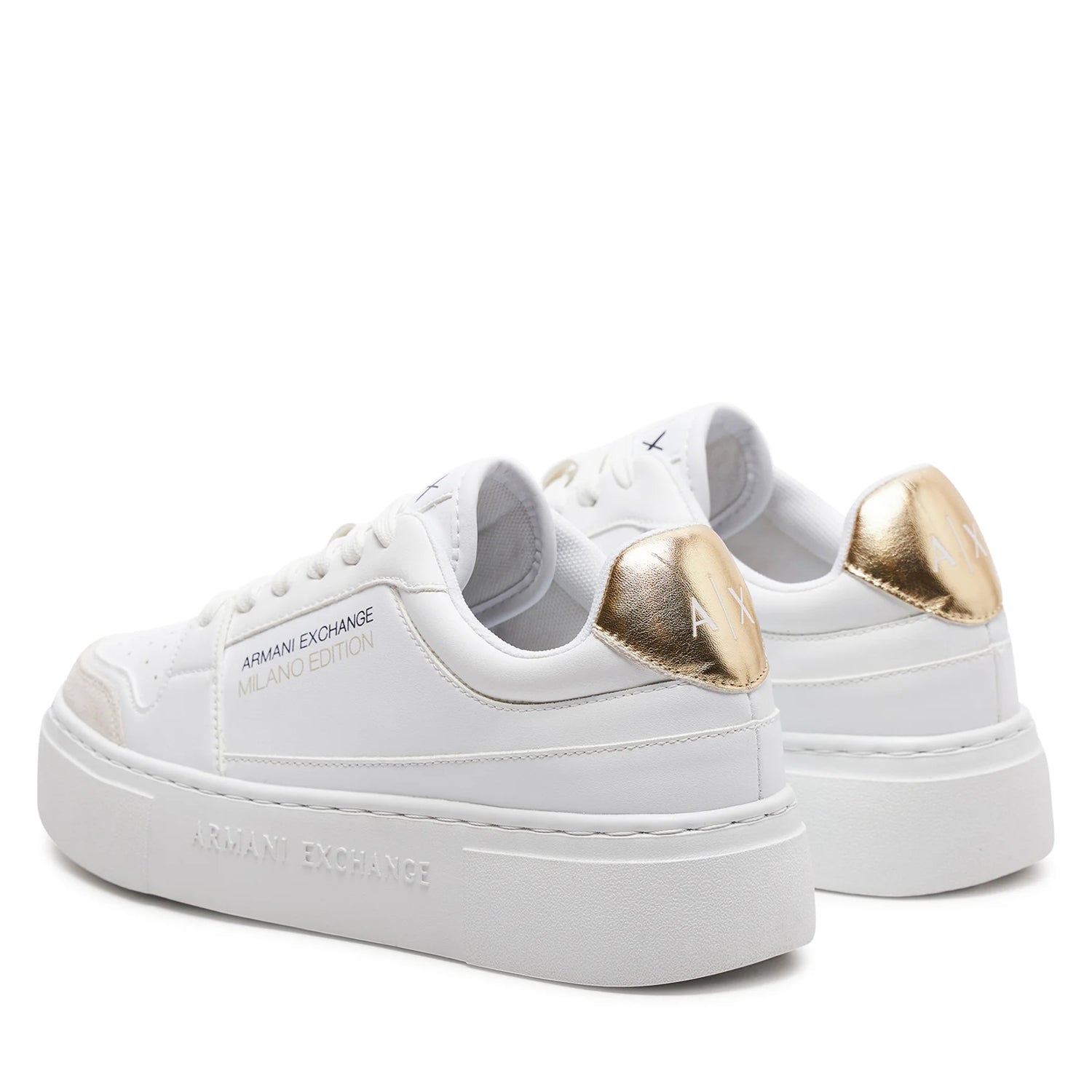 Armani Sapatilhas Sneakers Shoes Xdx157 Xv838 Whi Gold Branco Dourado_shot2