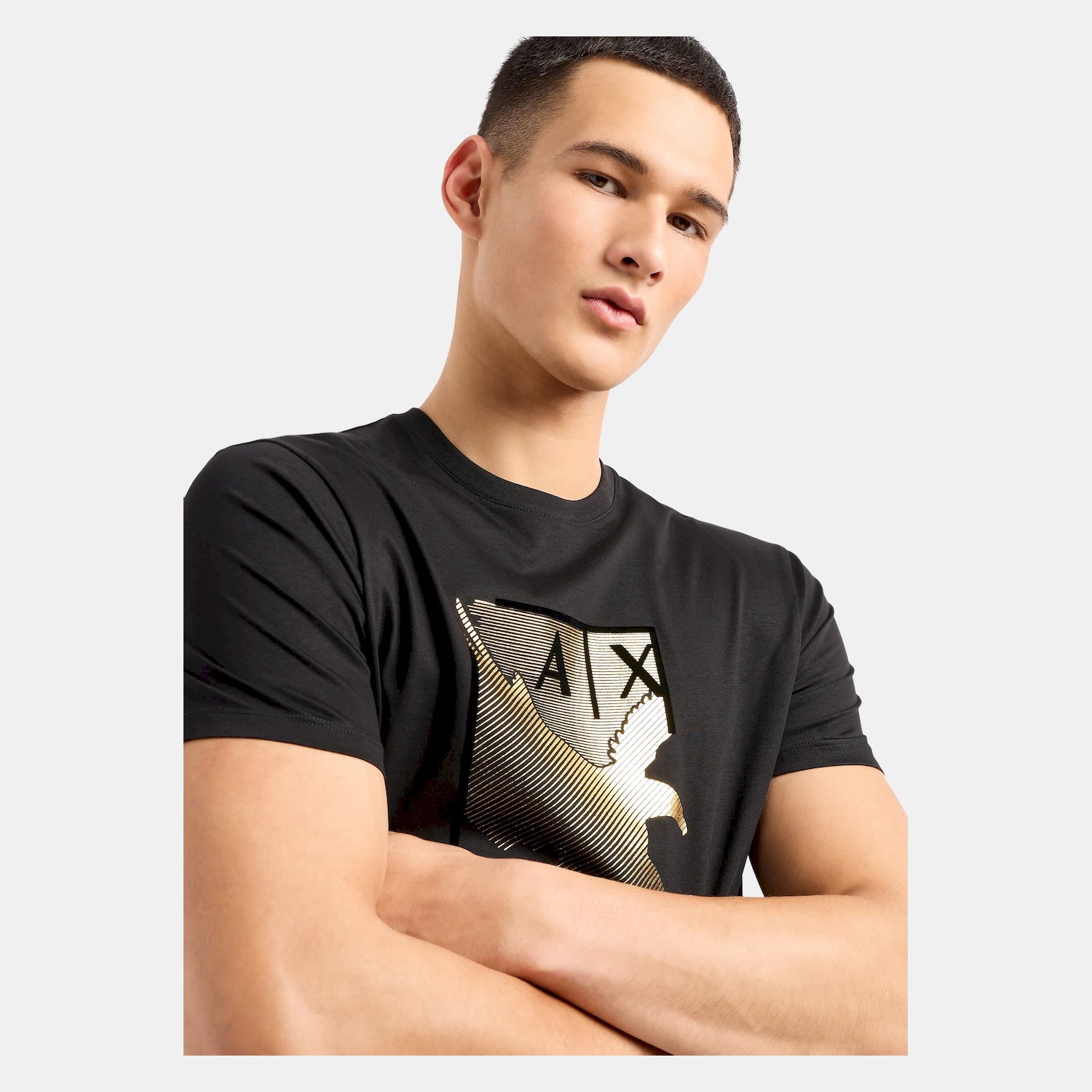 Armani T Shirt 3dztsb Zj9az Blk Gold Preto Ouro_shot2