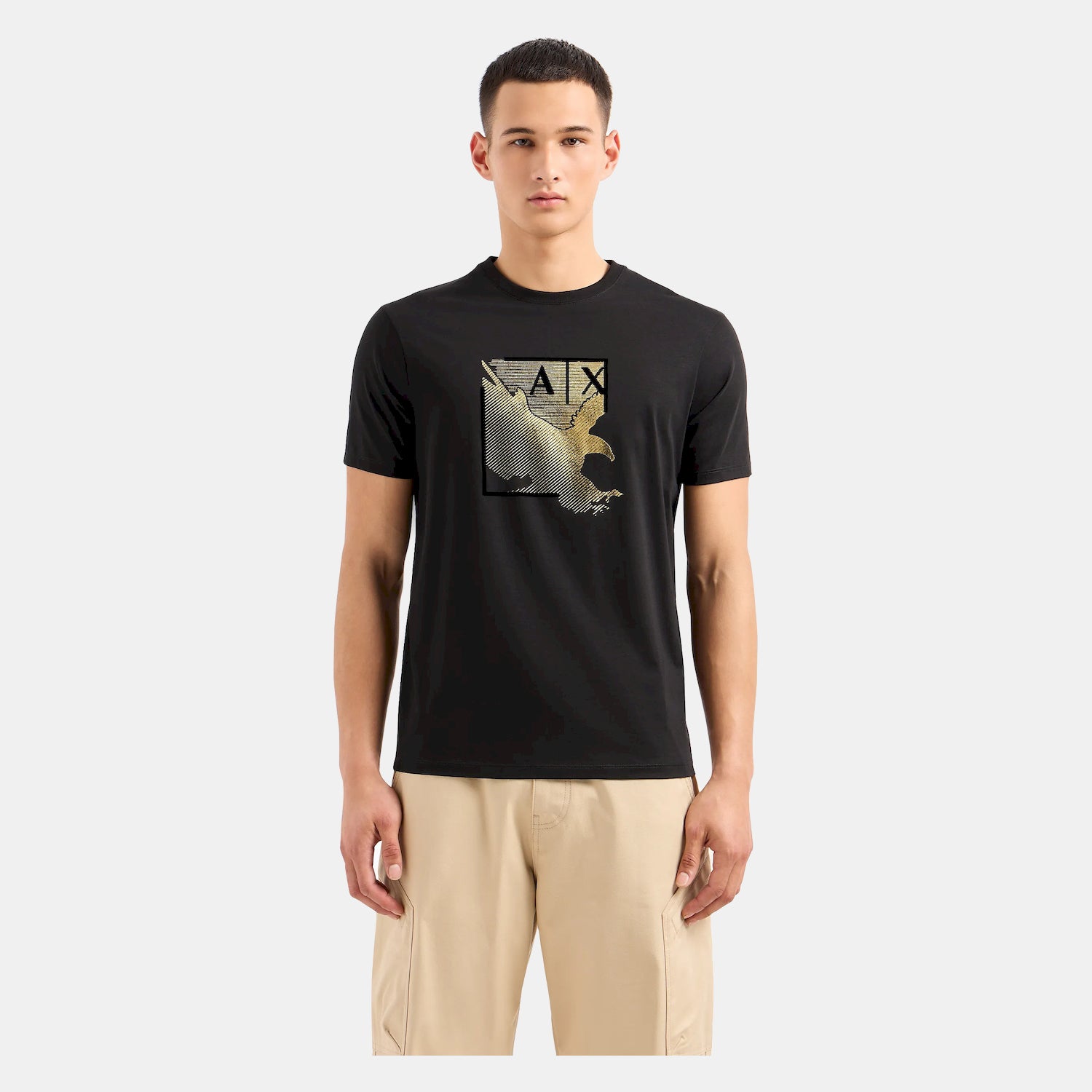 Armani T Shirt 3dztsb Zj9az Blk Gold Preto Ouro_shot4