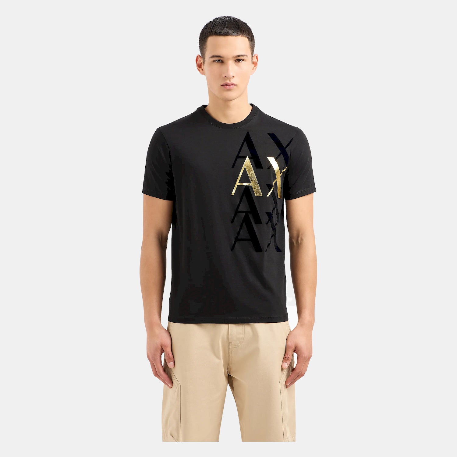 Armani T Shirt 3dztsc Zj9az Blk Gold Preto Ouro_shot3