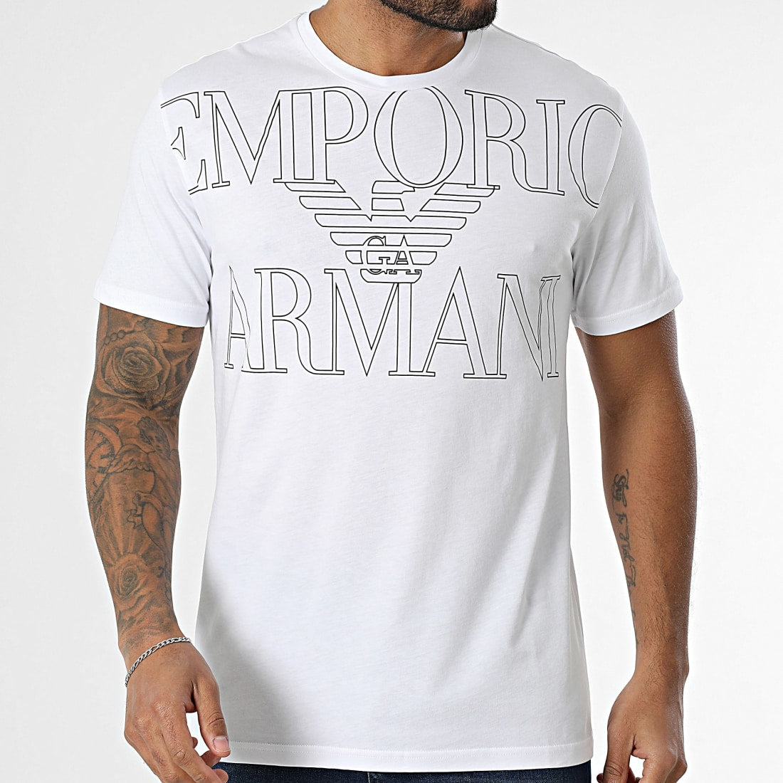 Armani T Shirt Em000574 Af12326 White Branco_shot1