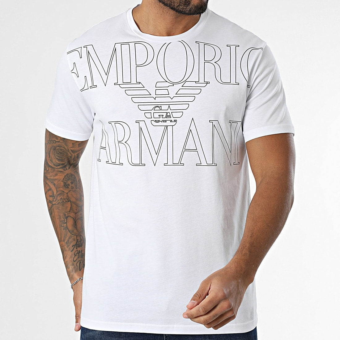 Armani T Shirt Em000574 Af12326 White Branco_shot3