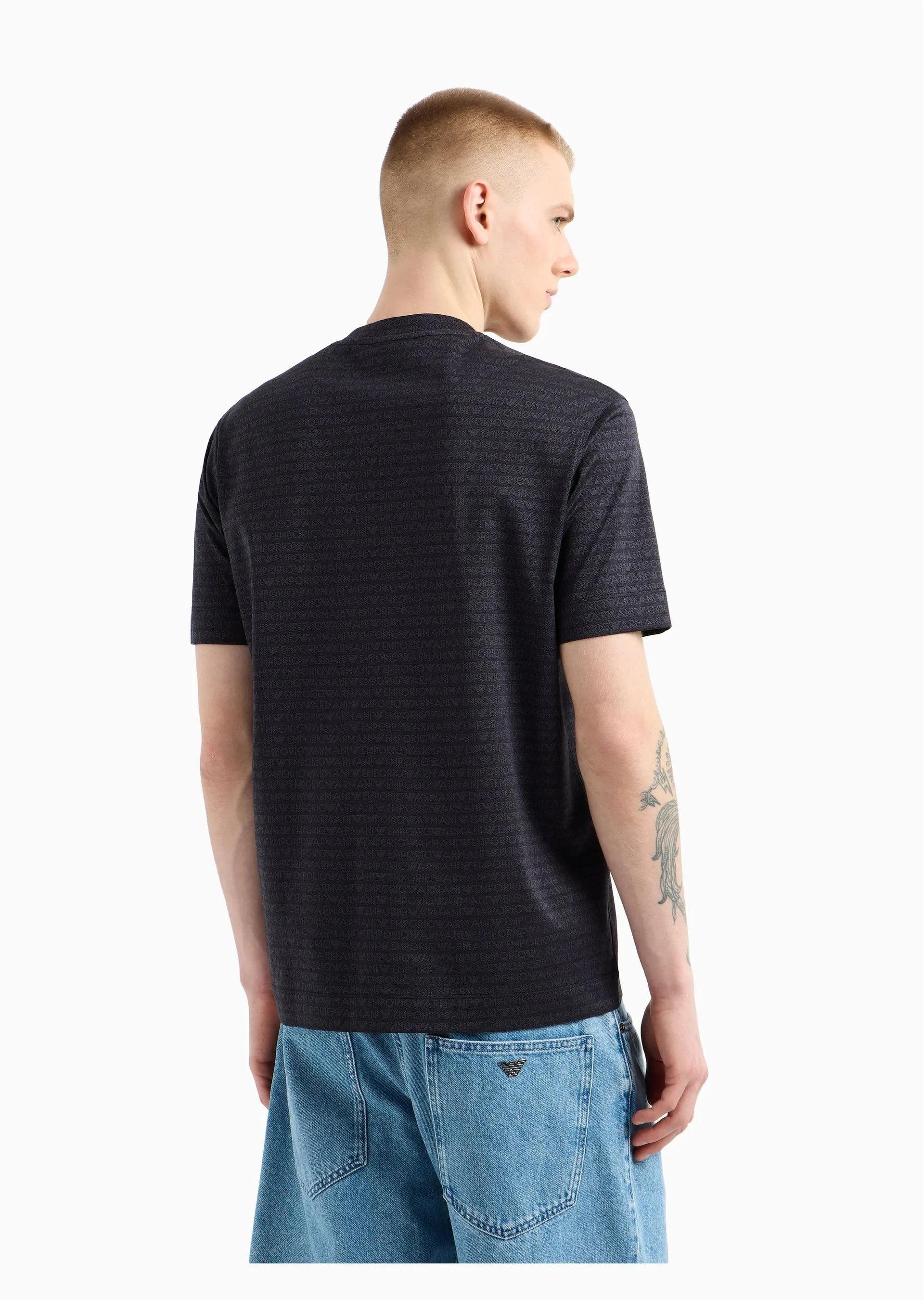 Armani T Shirt Em000787 Af12916 Black.logo Preto_shot2