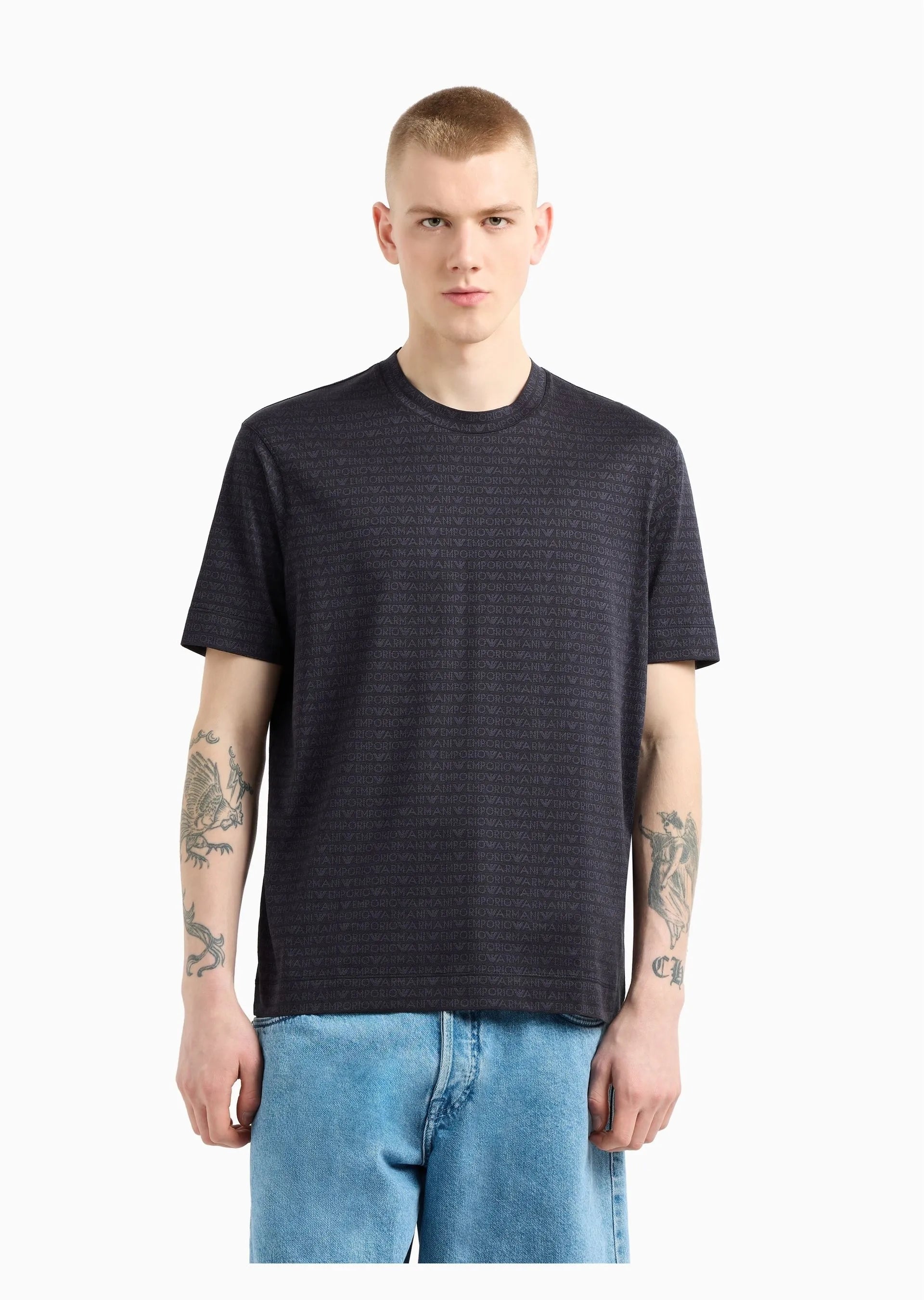 Armani T Shirt Em000787 Af12916 Black.logo Preto_shot3