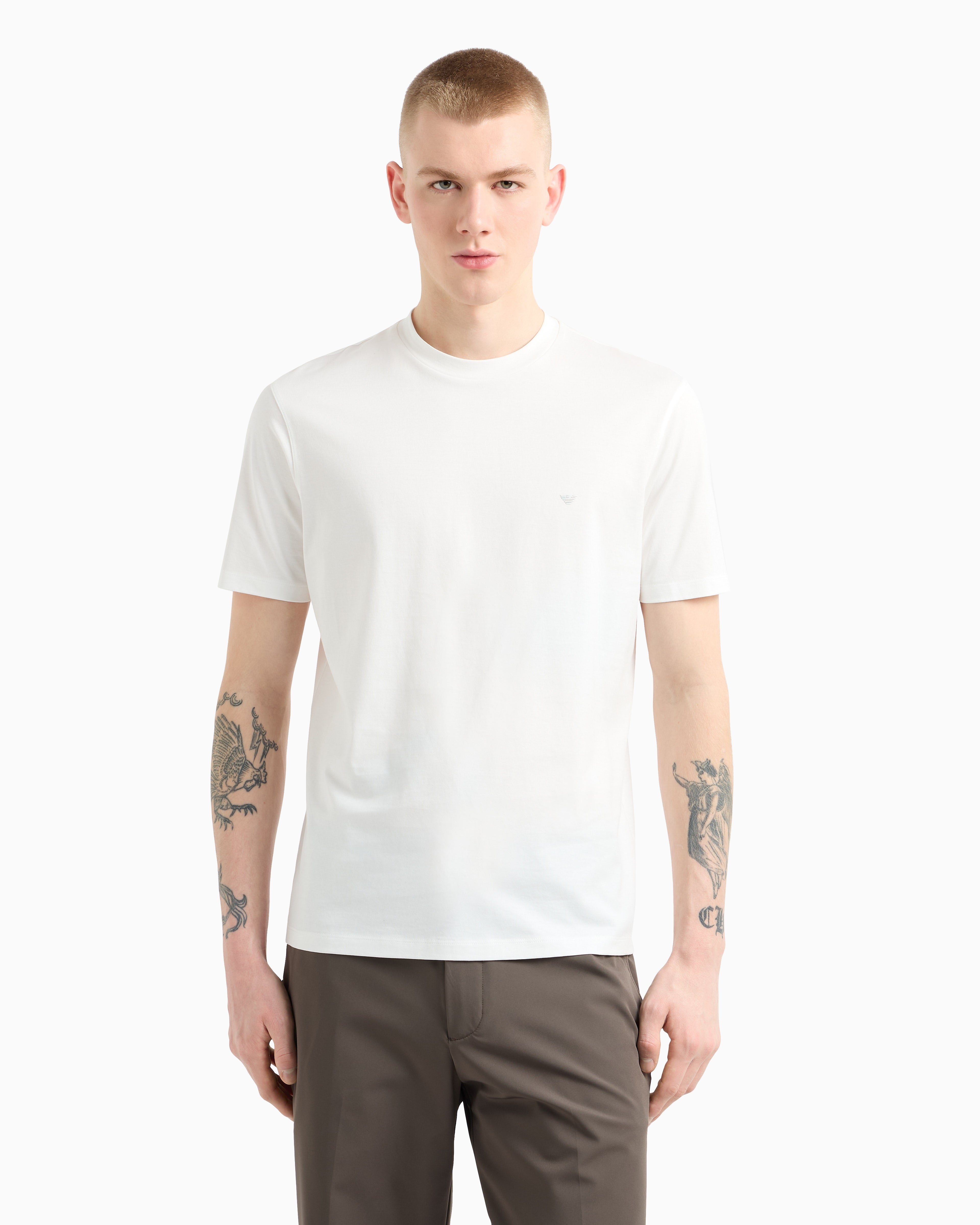 Armani T Shirt Em000983 Af13669 Snow Snow_shot2