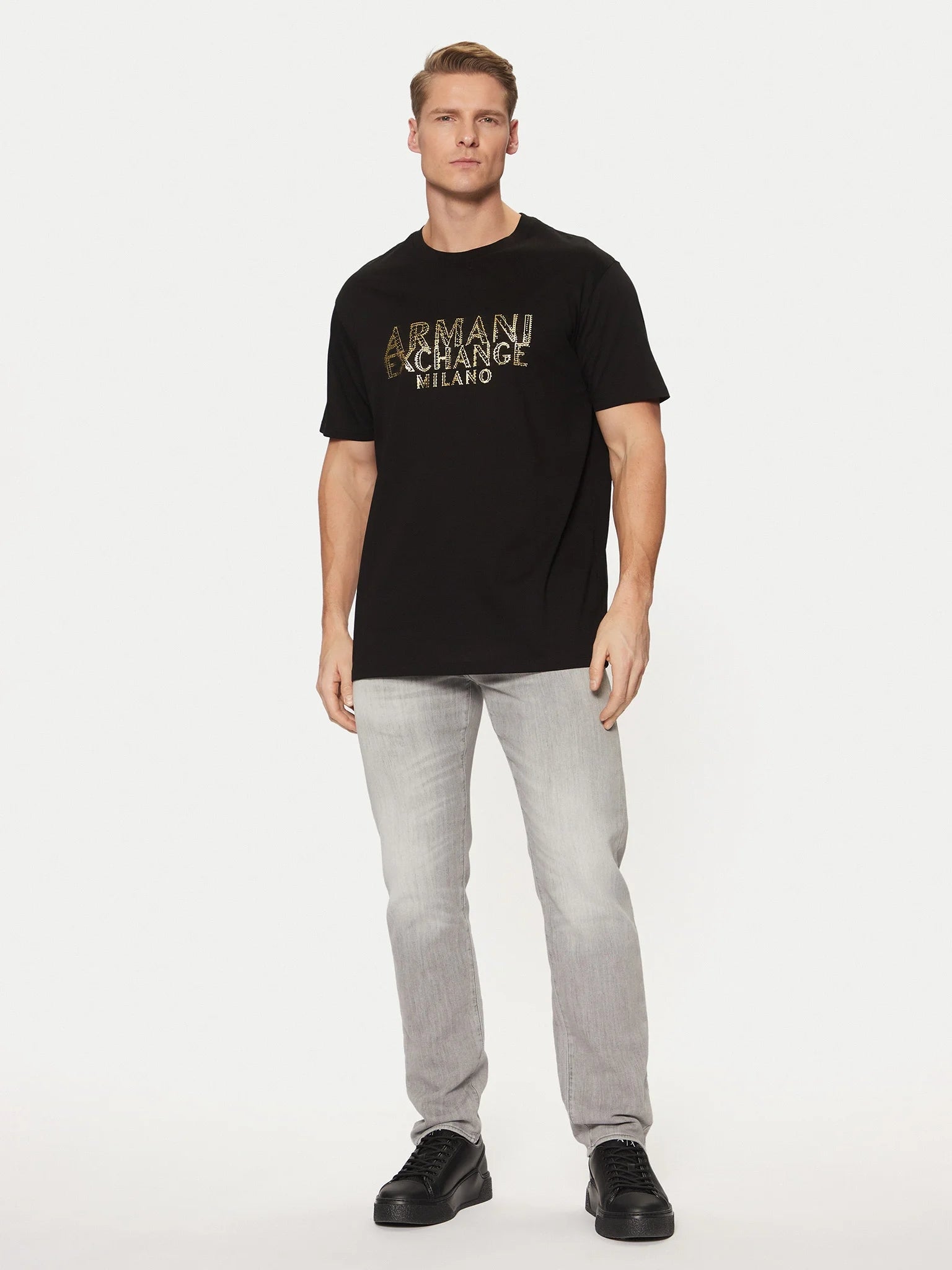 Armani T Shirt Xm000326 Af10364 Black Preto_shot1