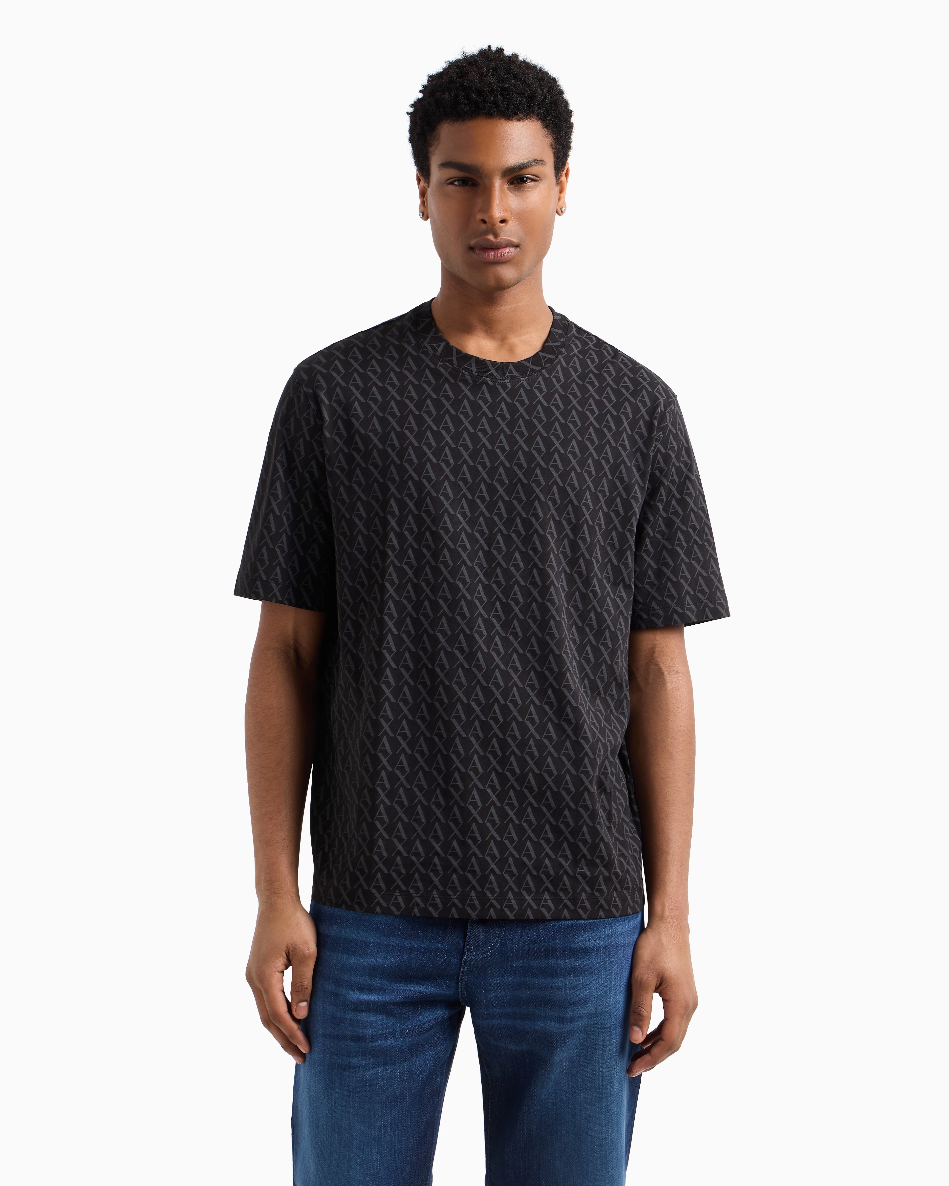 Armani T Shirt Xm001228 Af10356 Blk Black Preto Preto_shot2