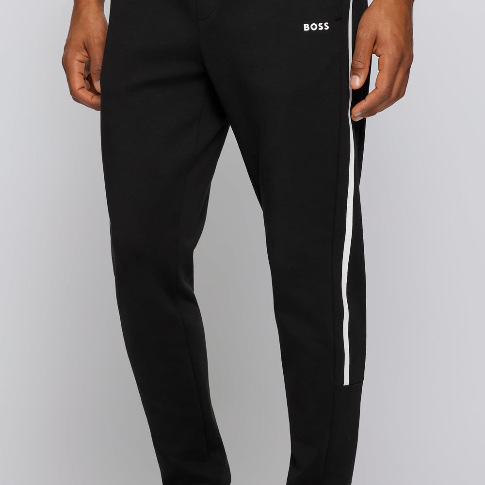 Boss Calcas Trousers Hadiko1 504659 Blk White Preto Branco Shot9