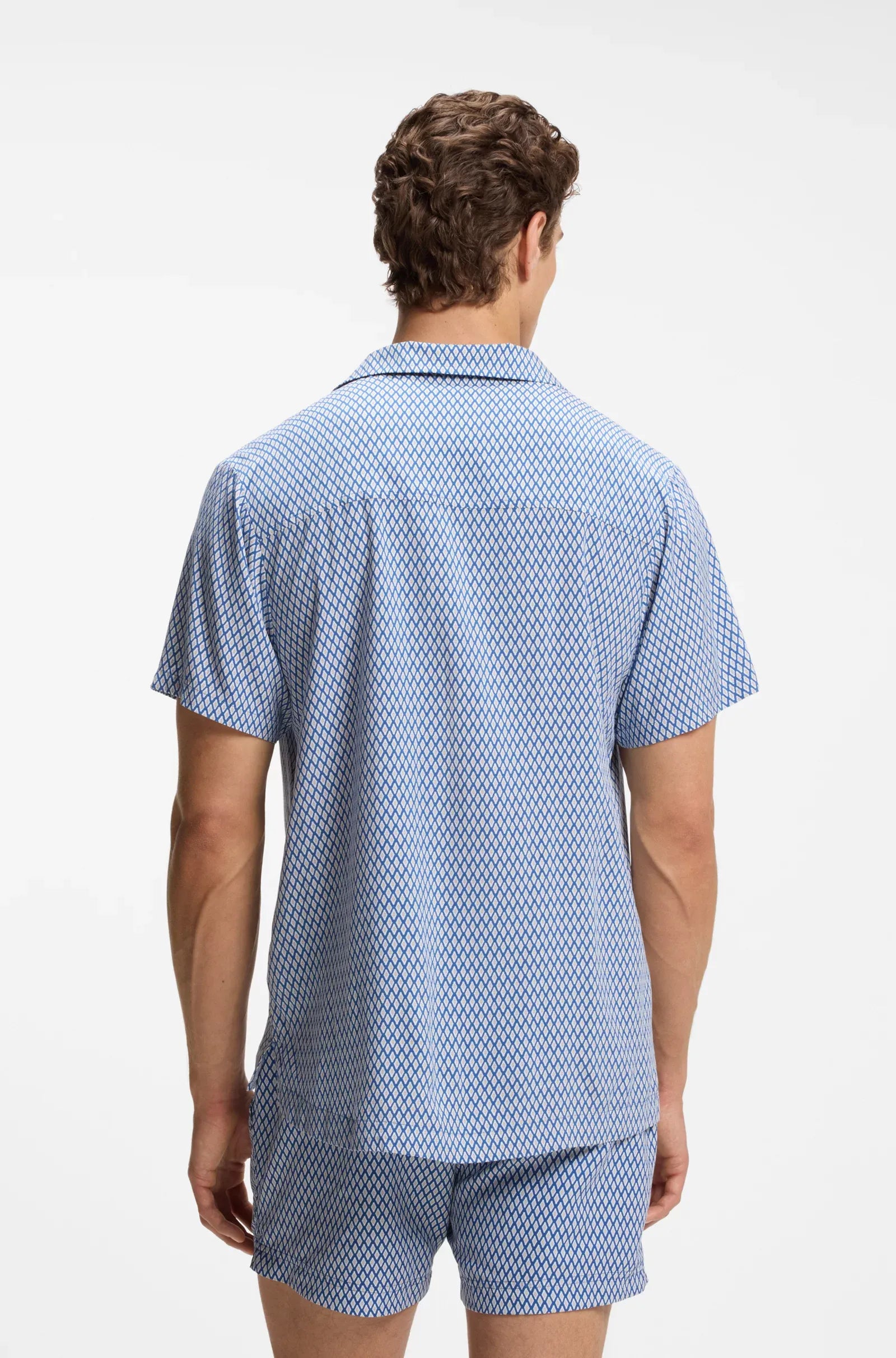 Boss Camisa Shirt Beach Shirt Blue Azul_shot2