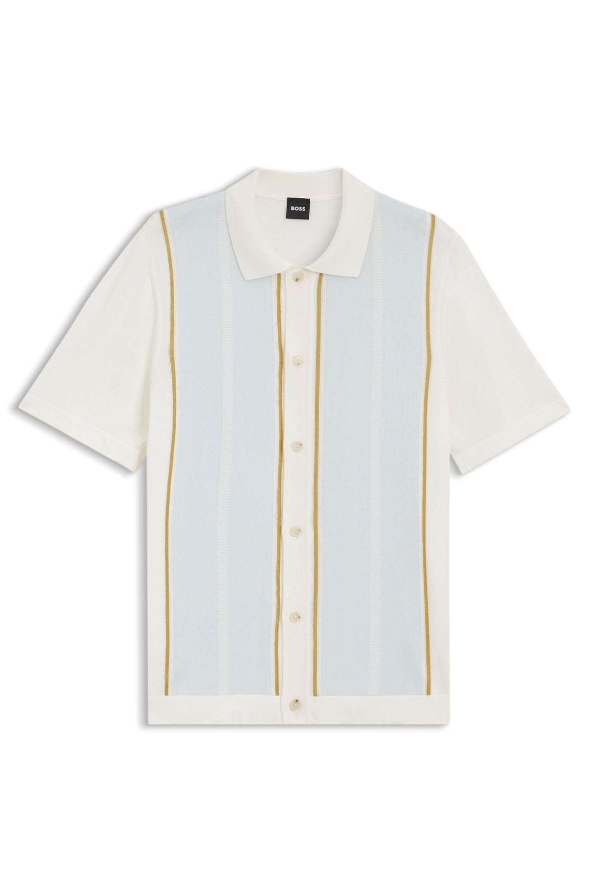 Boss Camisa Shirt C Lastro Whi Blue Branco Azul_shot5