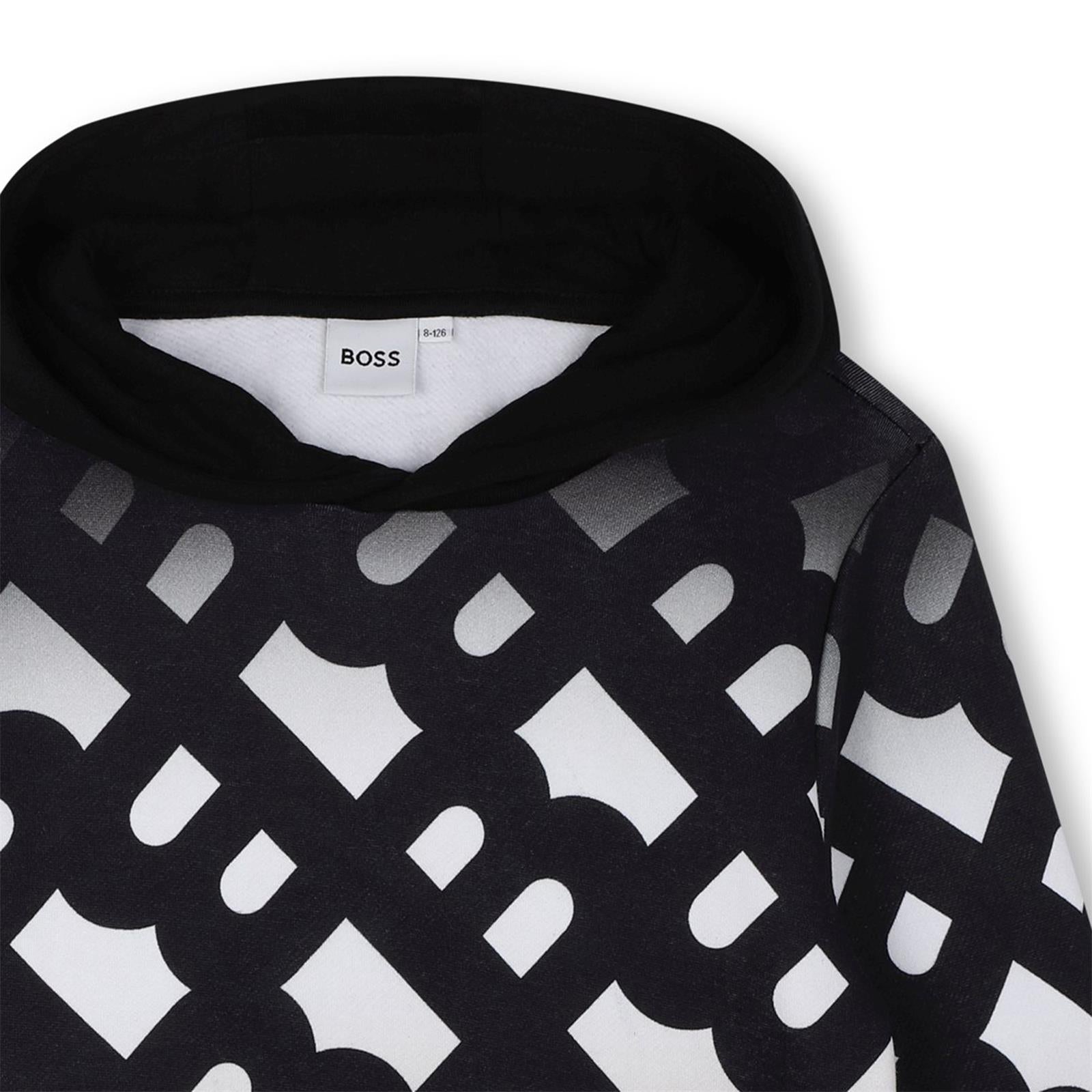 Boss Camisola Hoodie J51188 Black.logo Preto_shot3