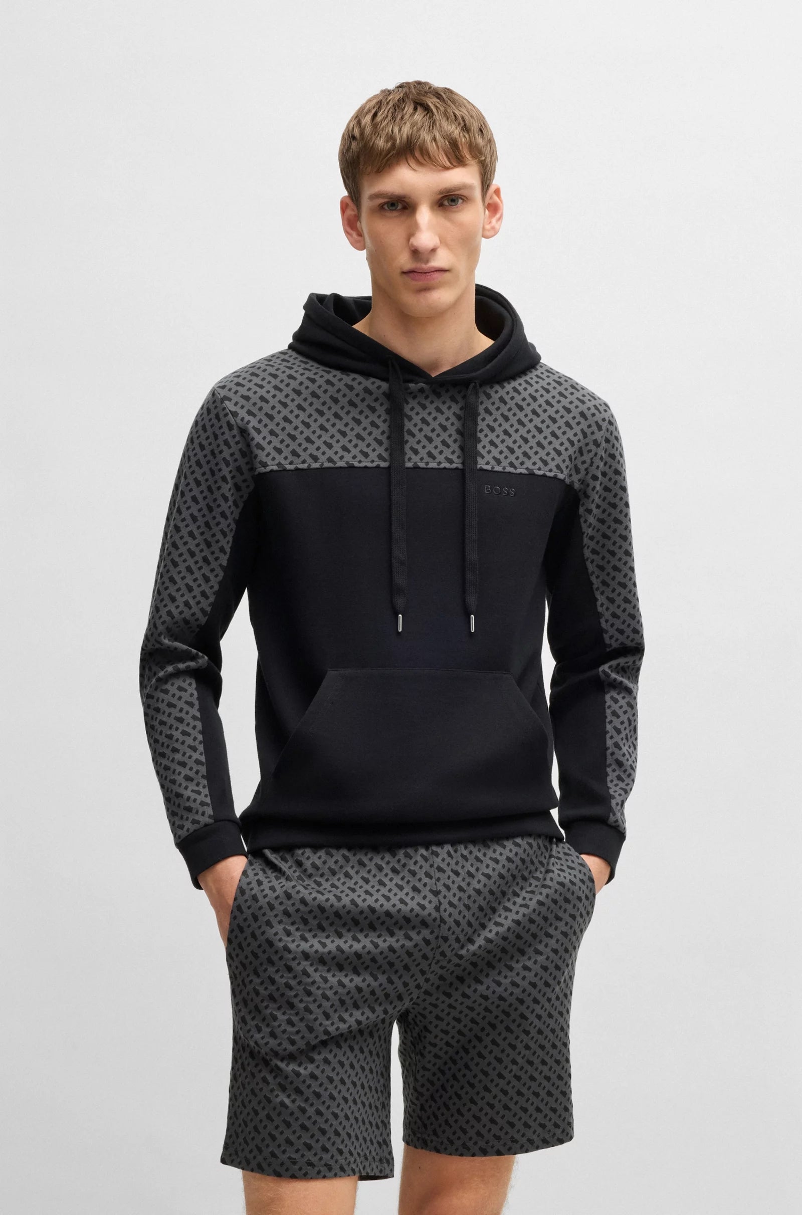 Boss Camisola Hoodie Luke Hoodie Black Preto_shot4