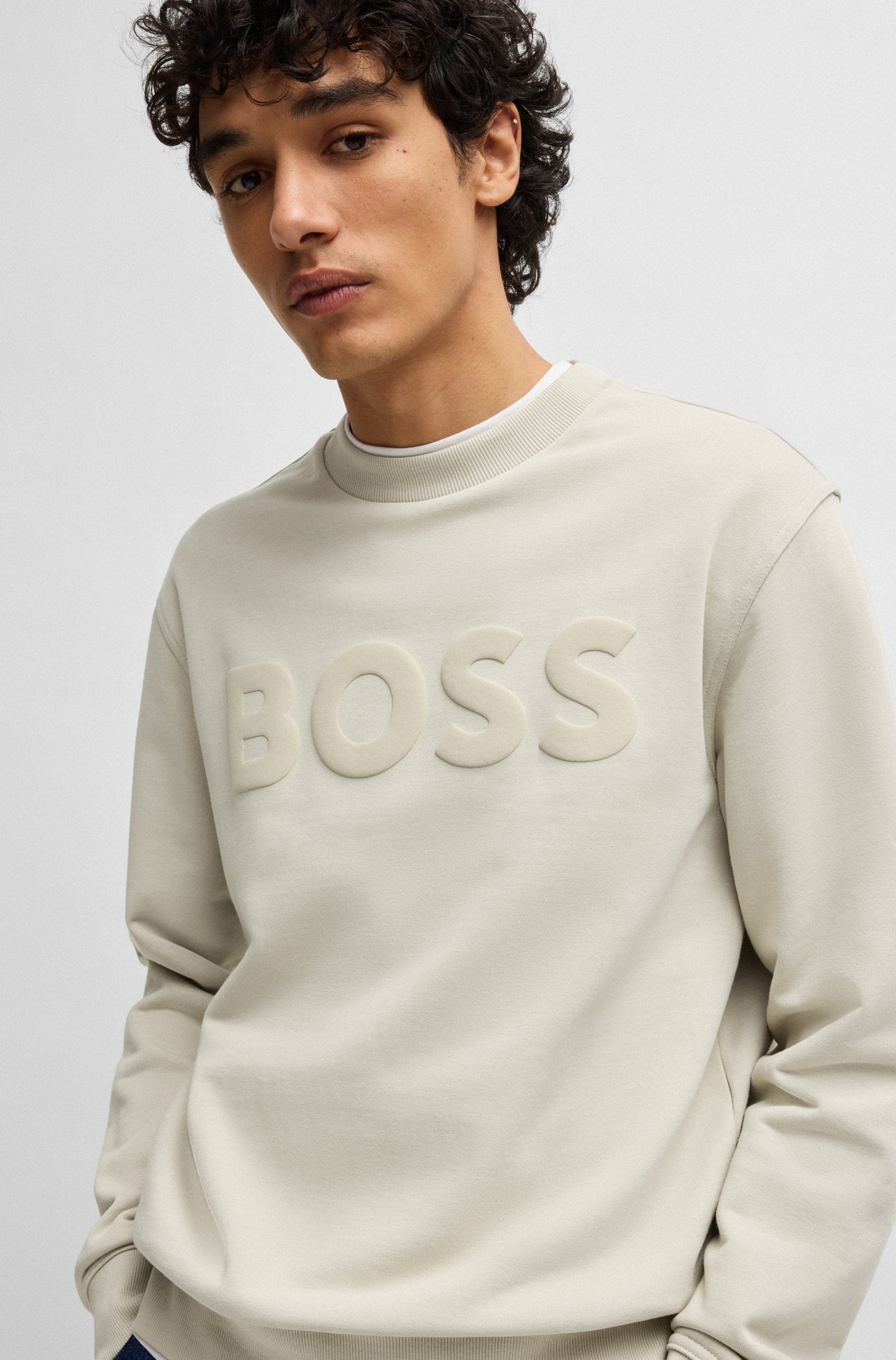 Boss Camisola Sweat Webasiccrew Lt.bege Beige Claro_shot3
