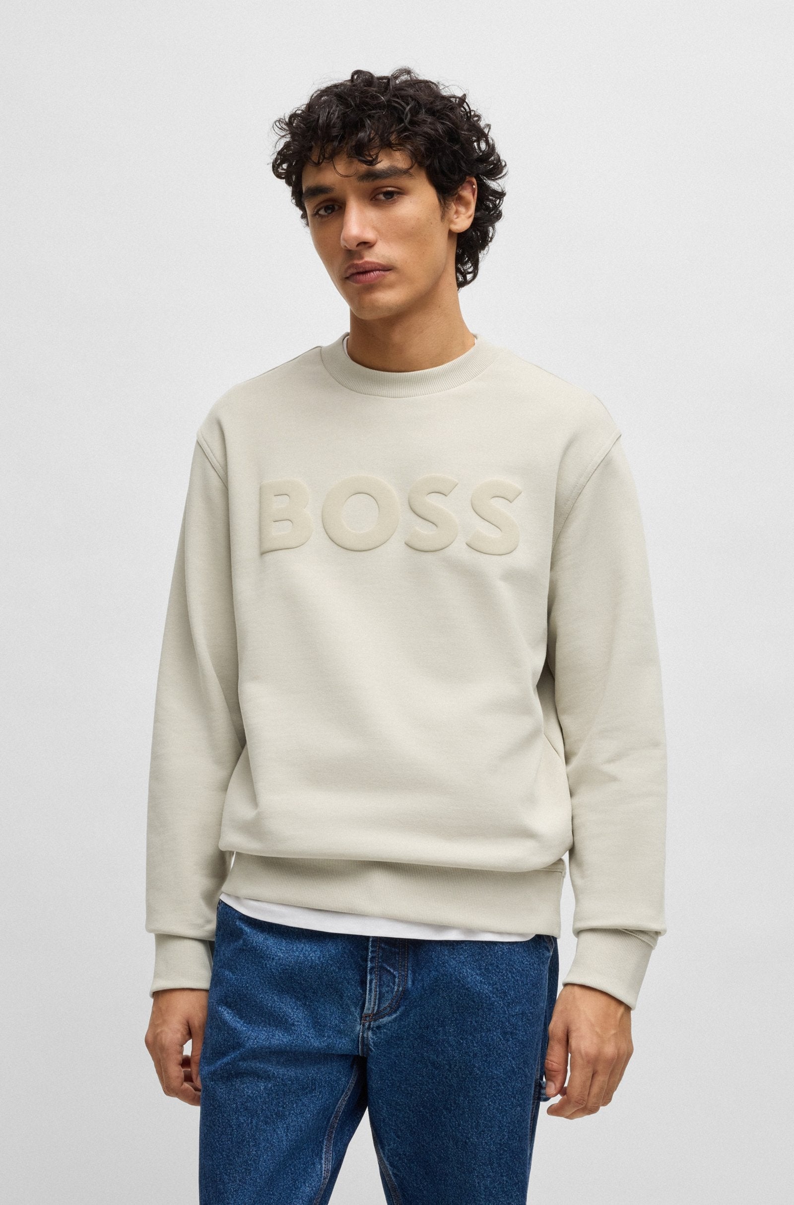 Boss Camisola Sweat Webasiccrew Lt.bege Beige Claro_shot4