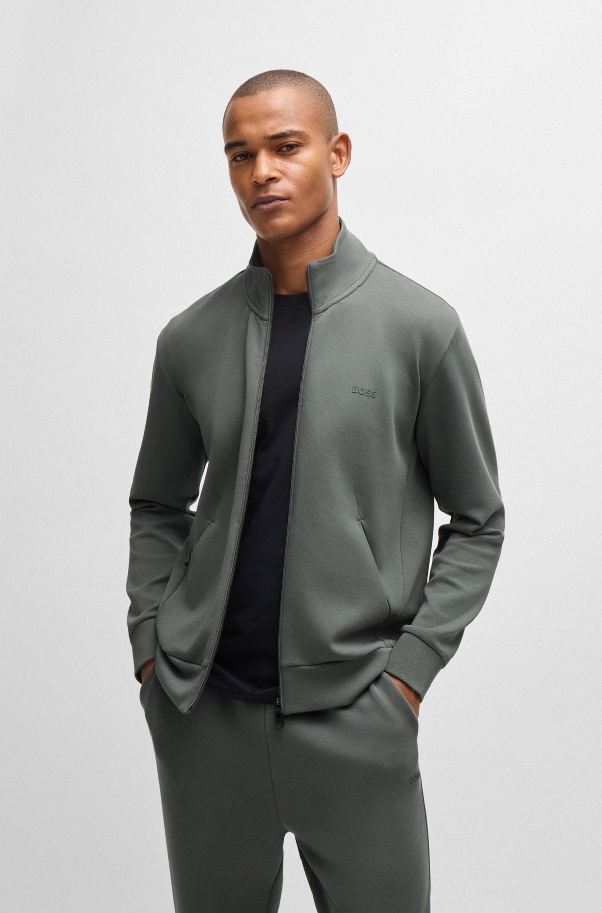 Boss Casaco Training Sweat Training Skaz 50506152 Dk.grey Cinza Escuro_shot4