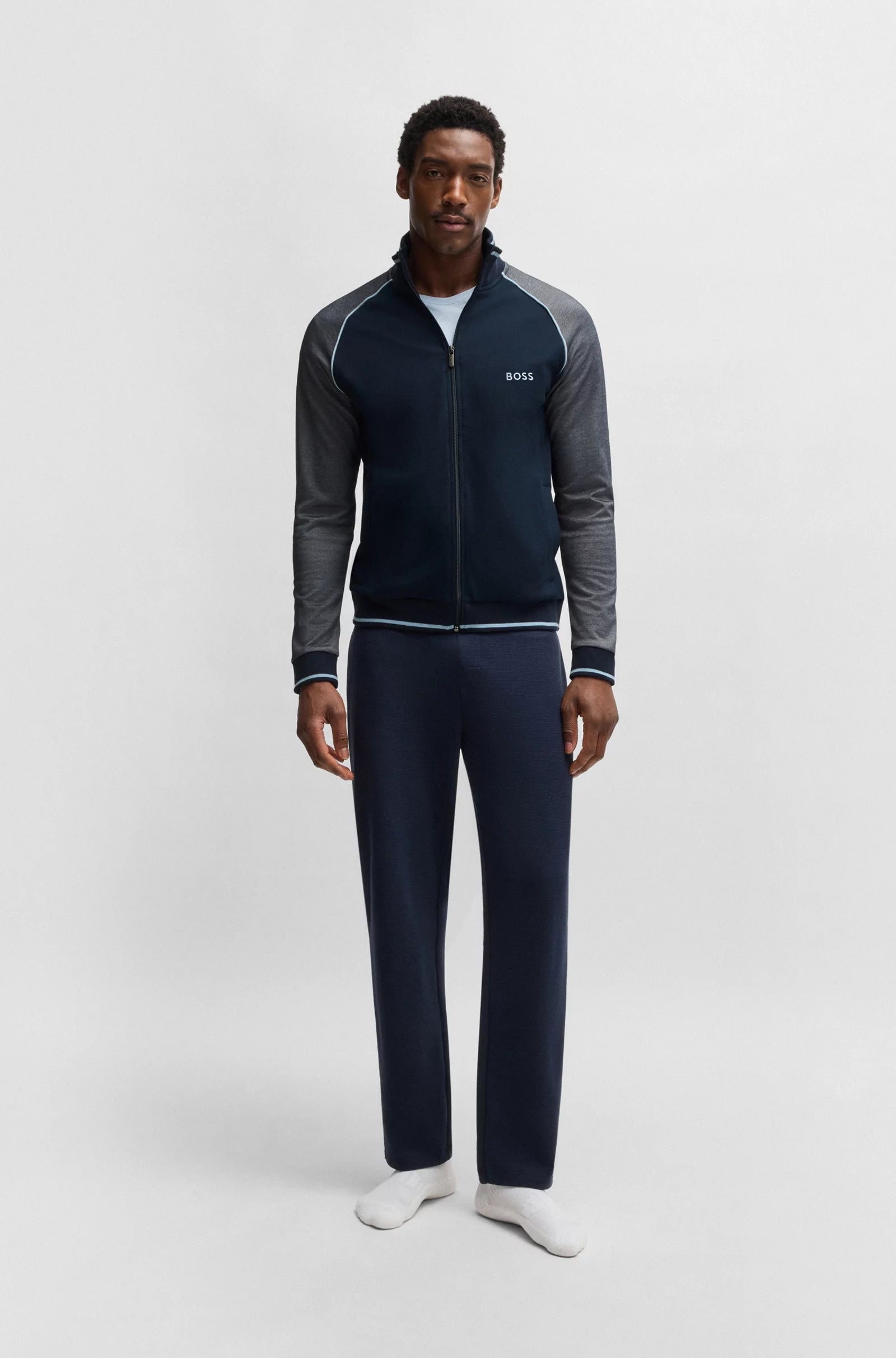 Boss Casaco Training Sweat Training Tracksuitjacke Dk.blue Azul Escuro_shot2
