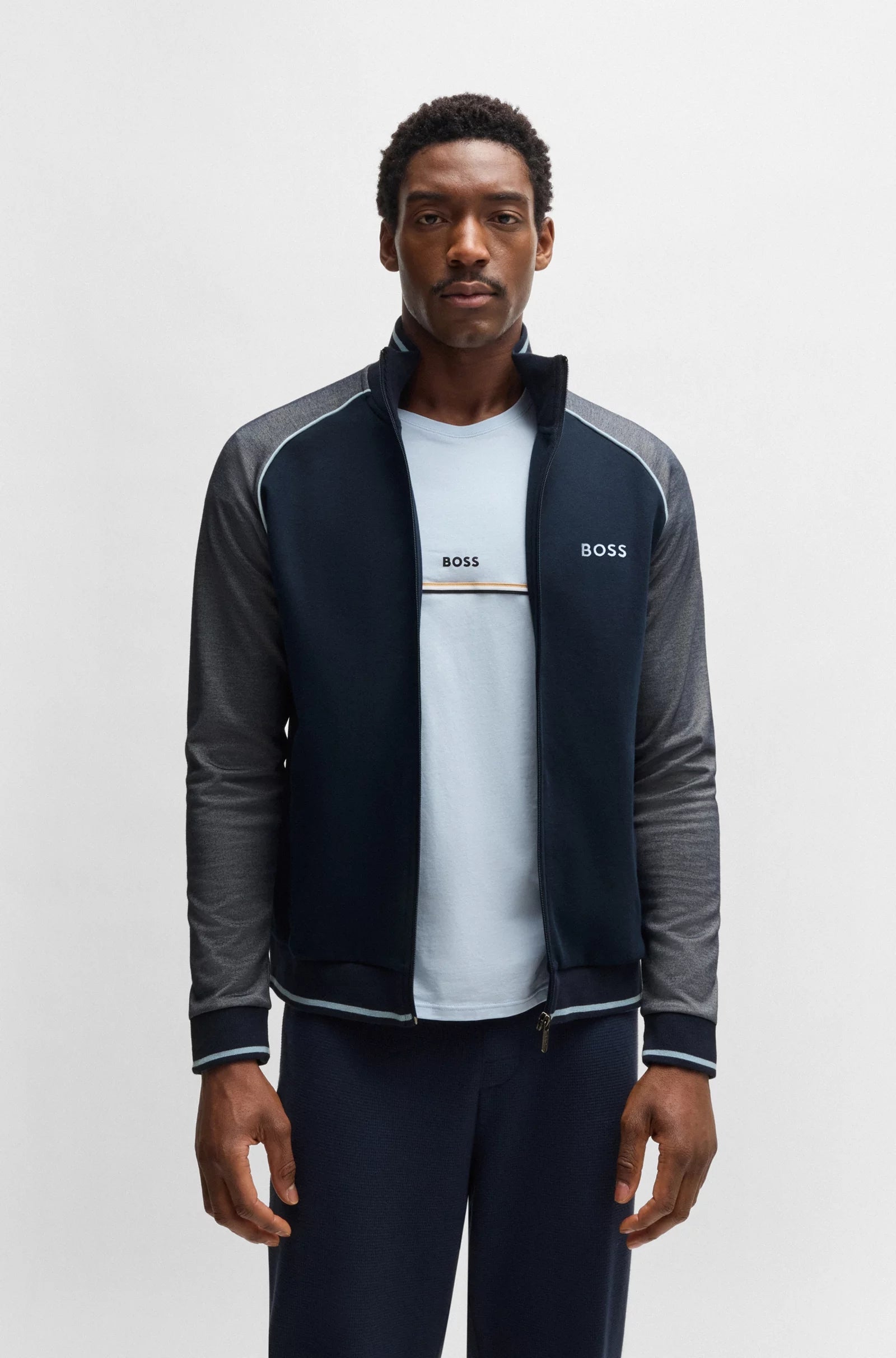 Boss Casaco Training Sweat Training Tracksuitjacke Dk.blue Azul Escuro_shot4