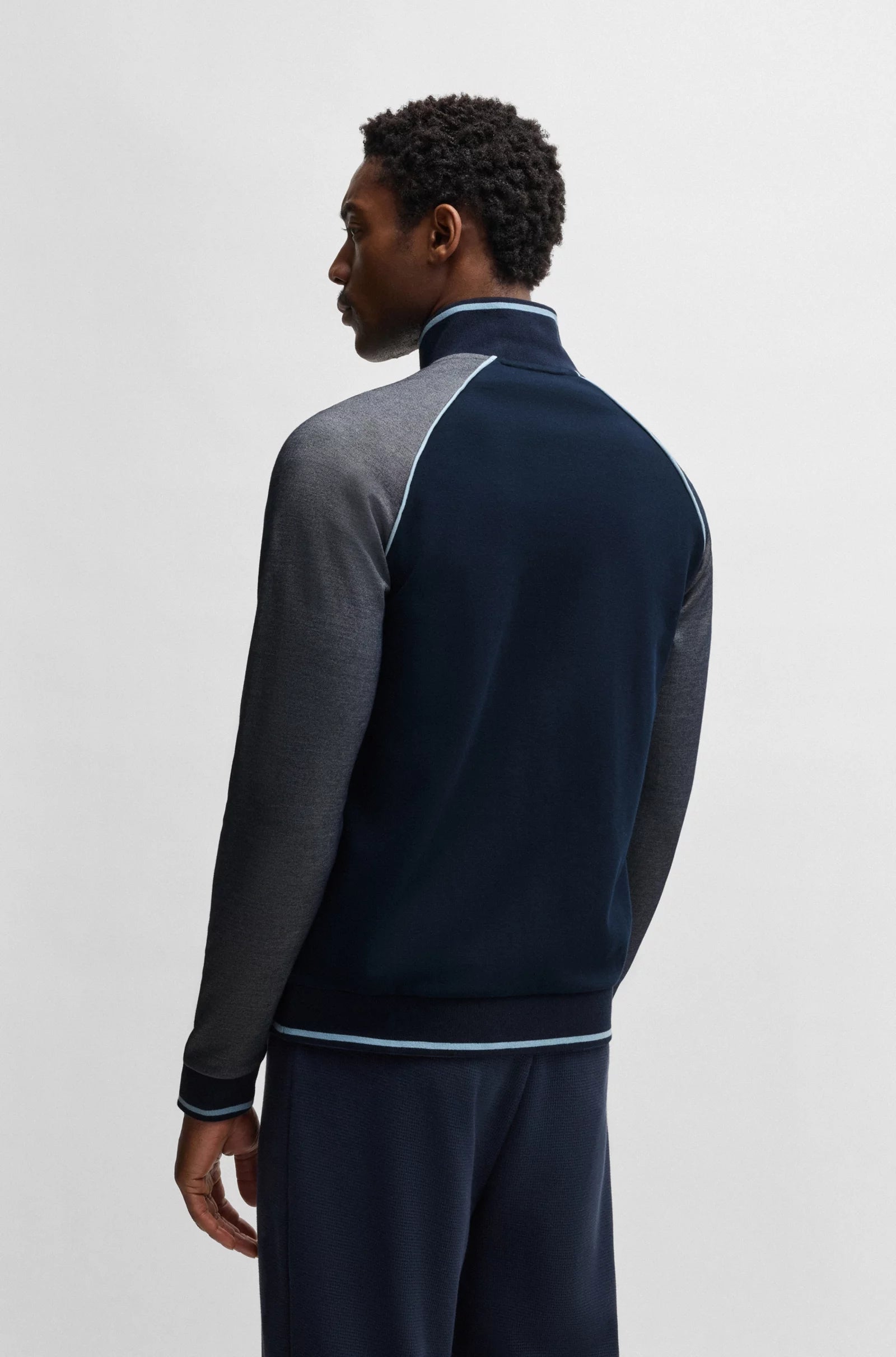 Boss Casaco Training Sweat Training Tracksuitjacke Dk.blue Azul Escuro_shot5
