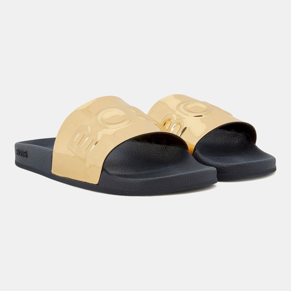 Boss Chinelos Slippers Bayslidmtlg Gold Dourado Shot2
