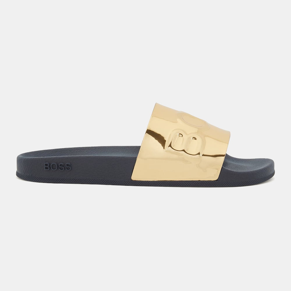 Boss Chinelos Slippers Bayslidmtlg Gold Dourado Shot6