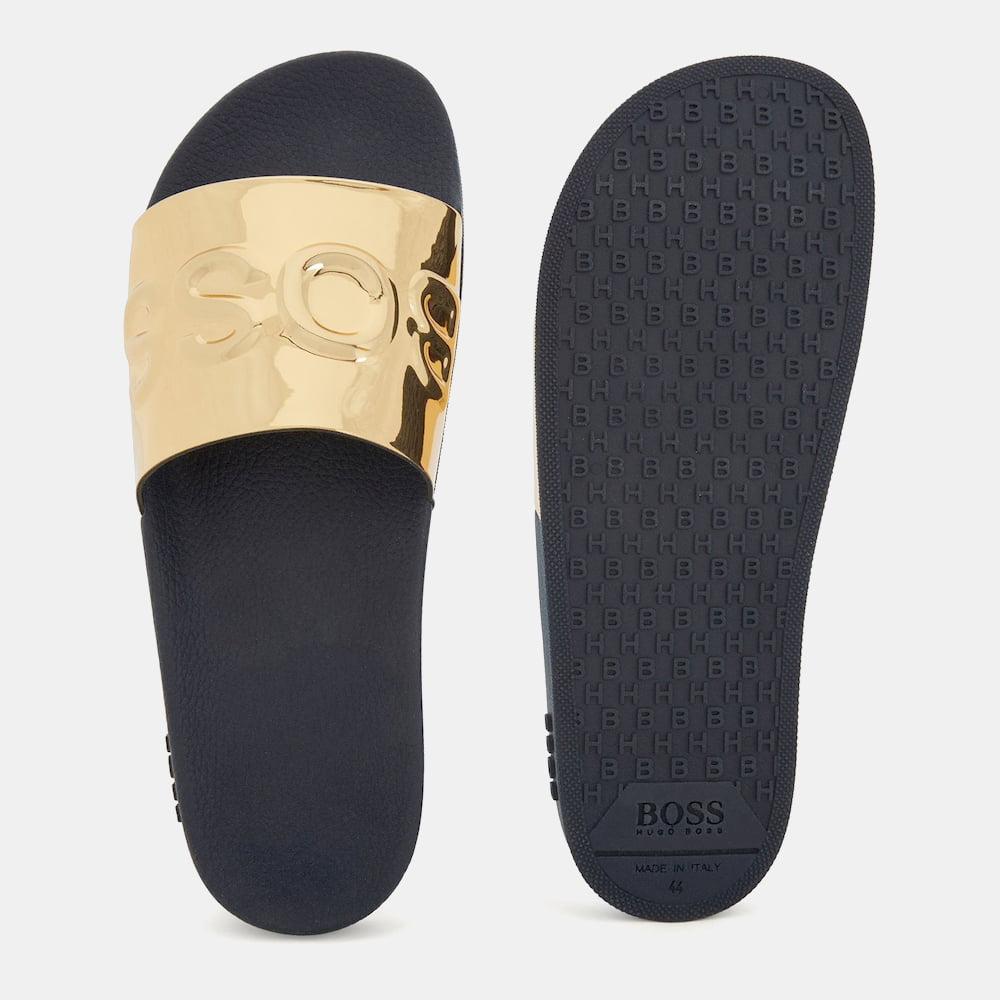 Boss Chinelos Slippers Bayslidmtlg Gold Dourado Shot8