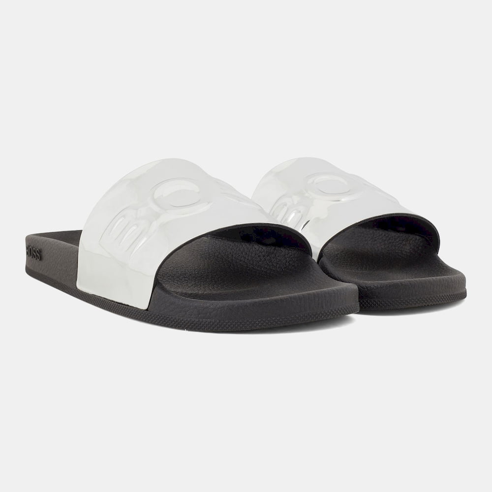 Boss Chinelos Slippers Bayslidmtlg Silver Prata Shot2
