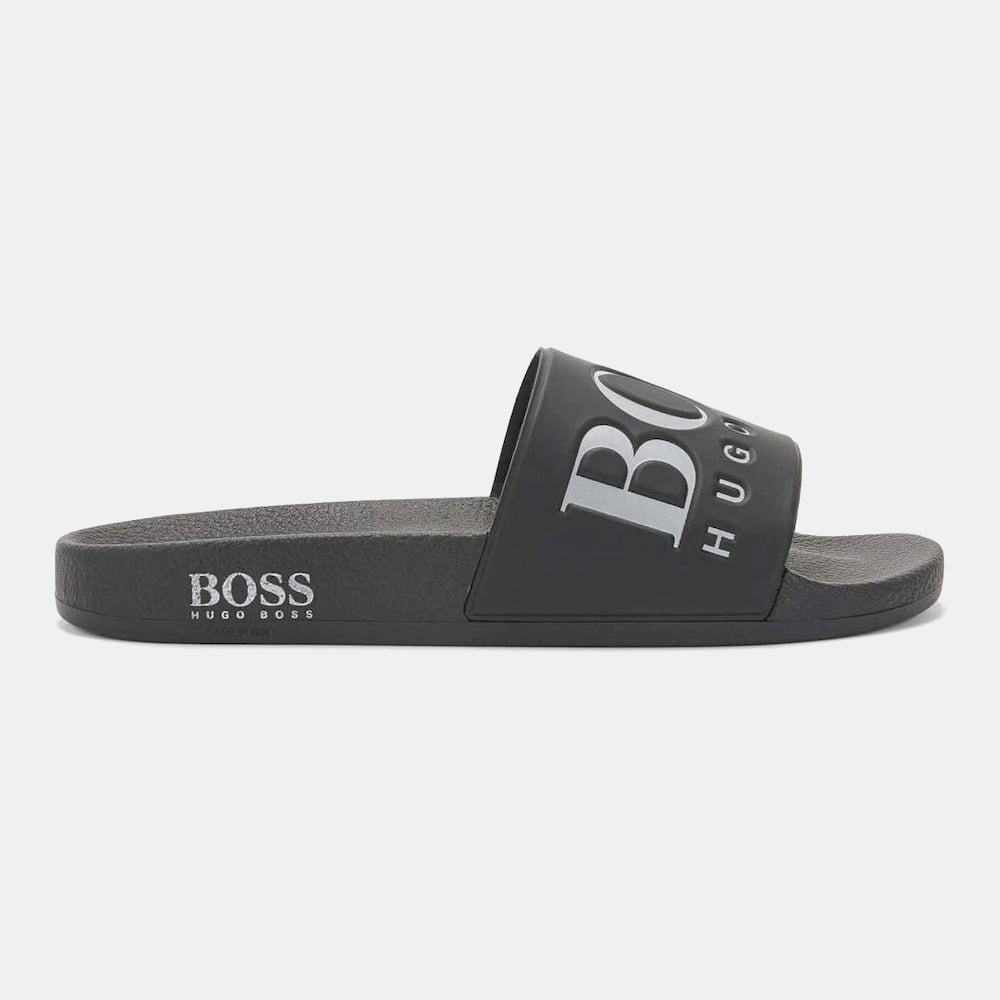 Boss Chinelos Slippers Solarslidlogo Black Preto Shot4