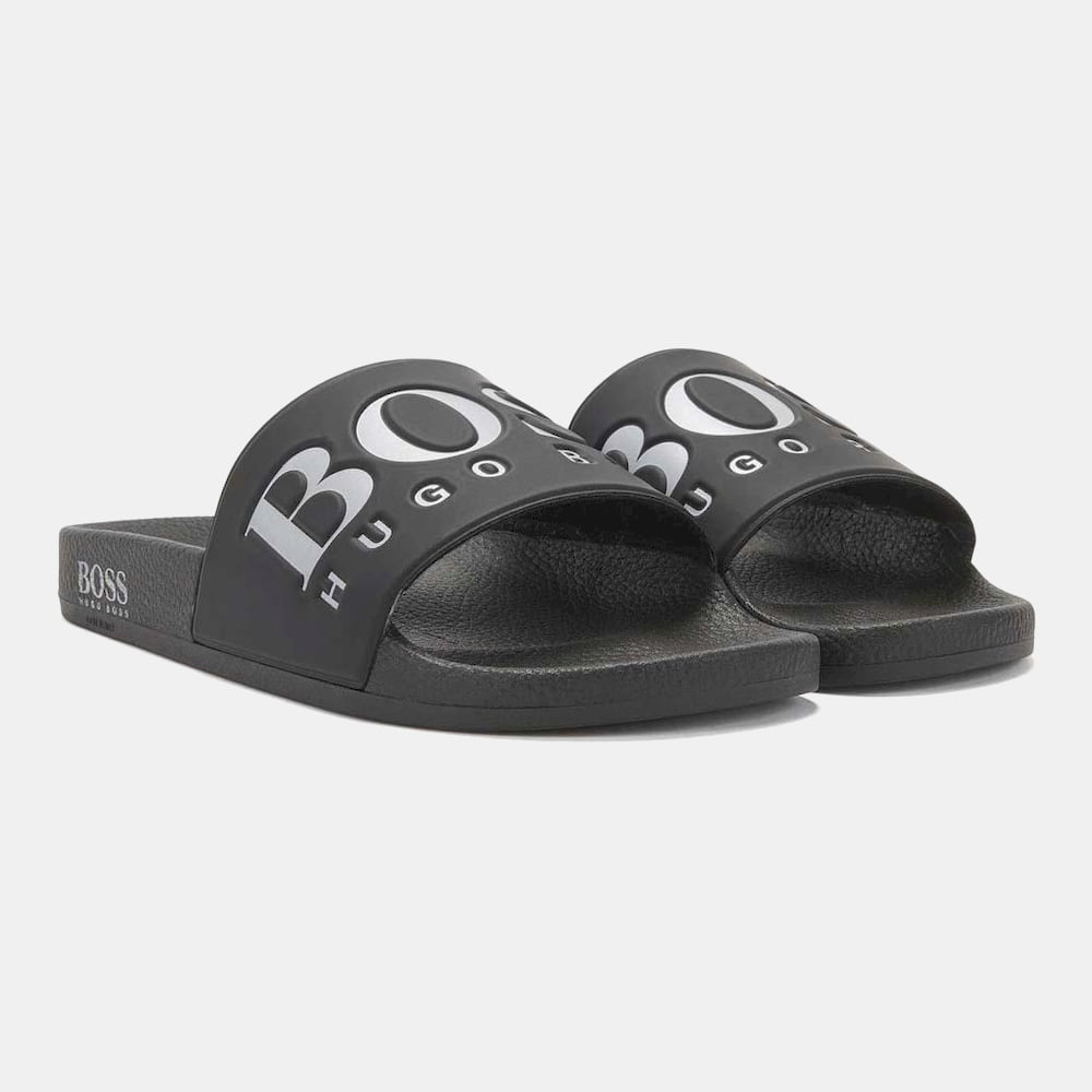 Boss Chinelos Slippers Solarslidlogo Black Preto Shot6
