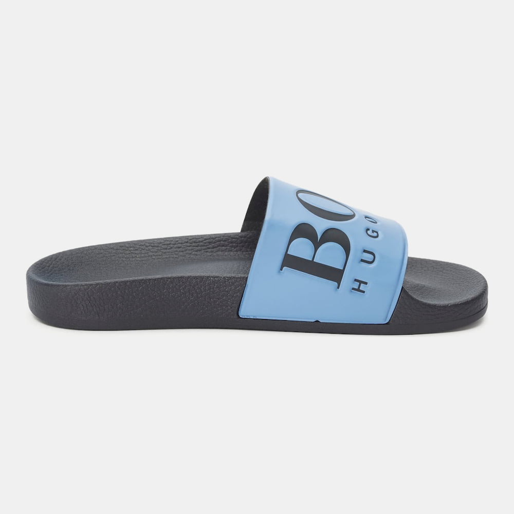 Boss Chinelos Slippers Solarslidlogo Blue Azul Shot4
