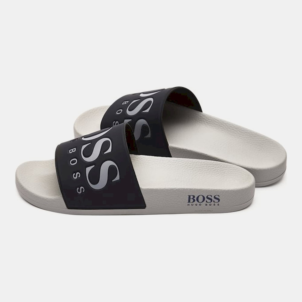 Boss Chinelos Slippers Solarslidlogo Grey Cinza Shot6