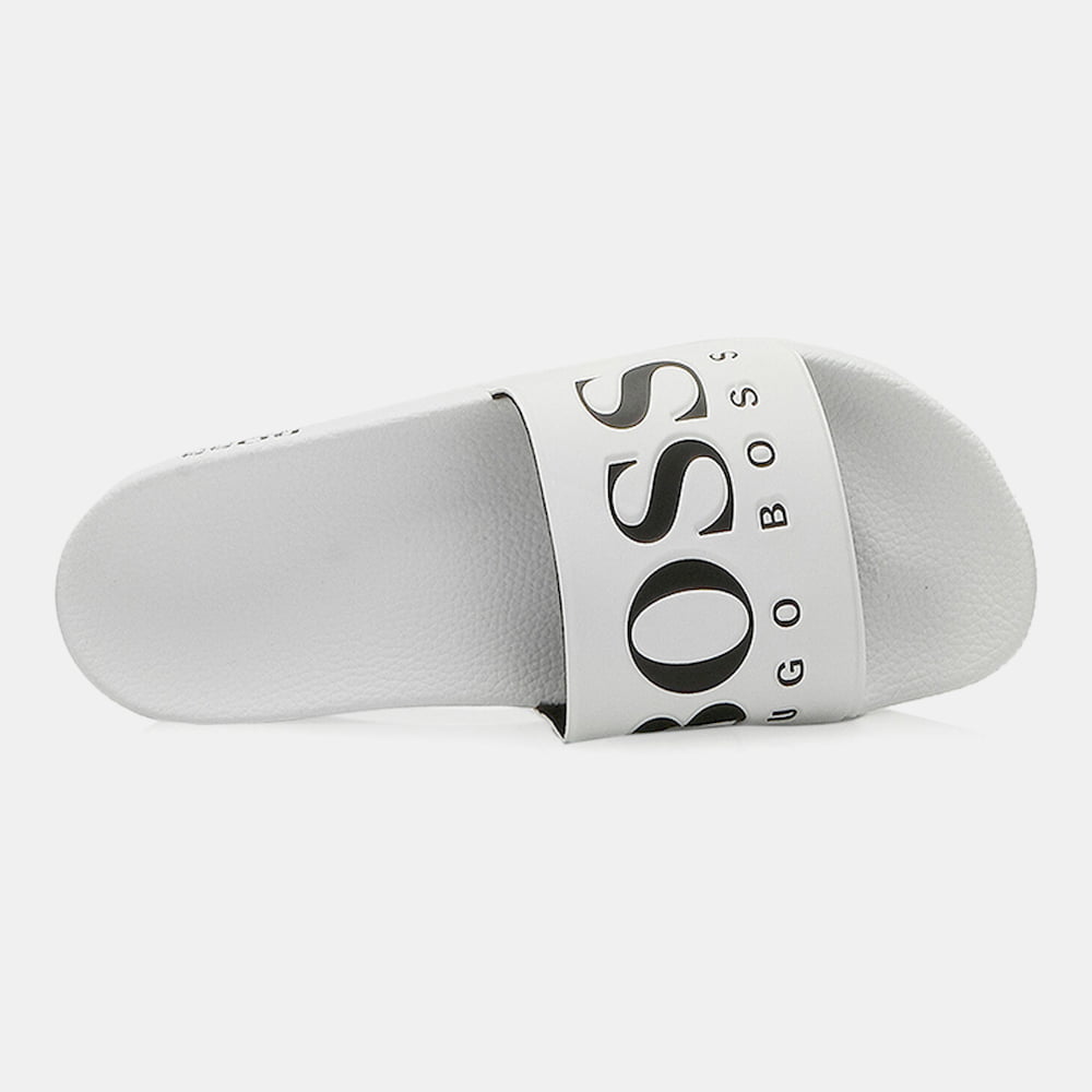 Boss Chinelos Slippers Solarslidlogo White Blk Branco Preto Shot16