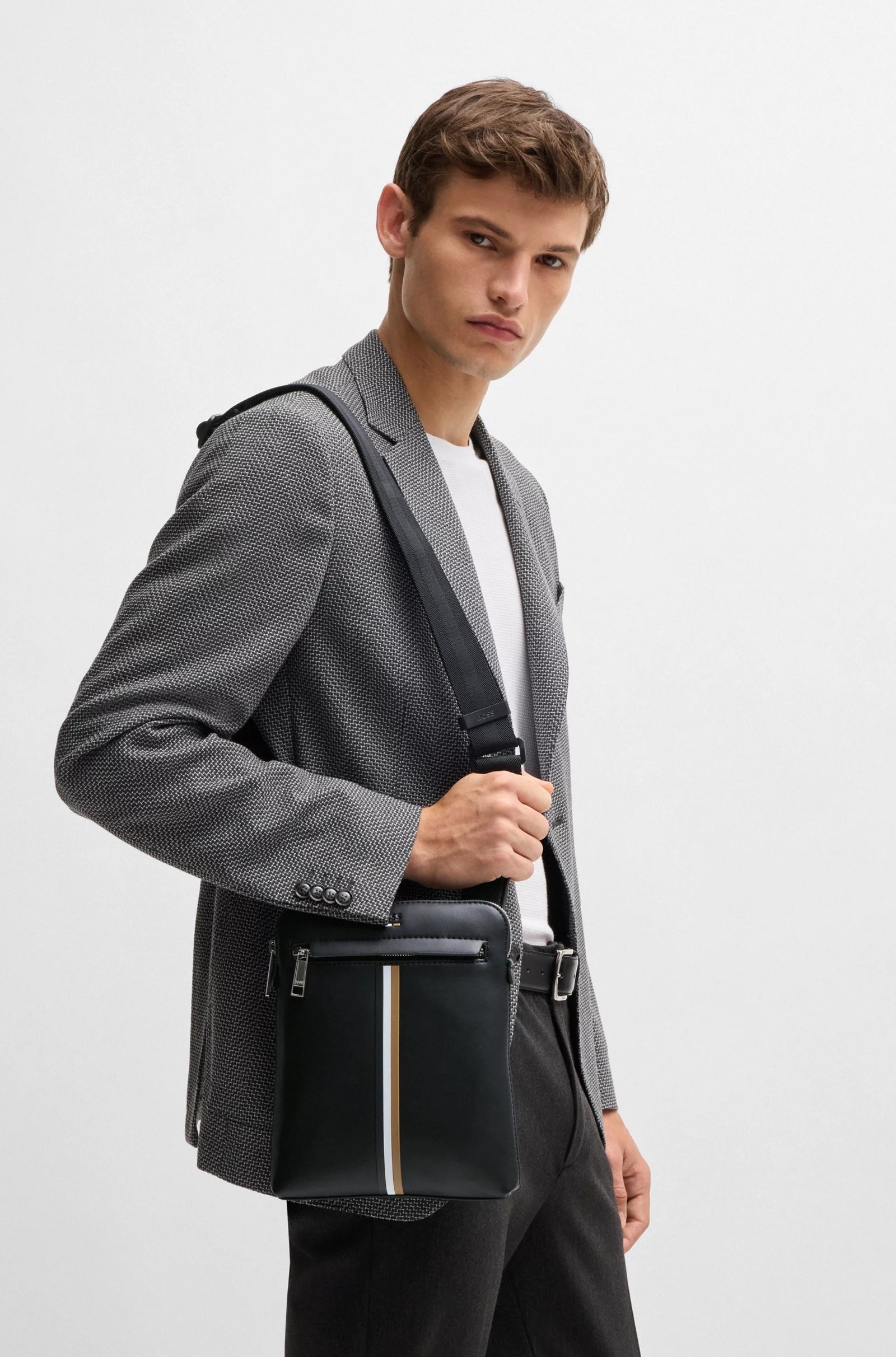 Crossbody Boss Preto Multicolor Ray Envelope