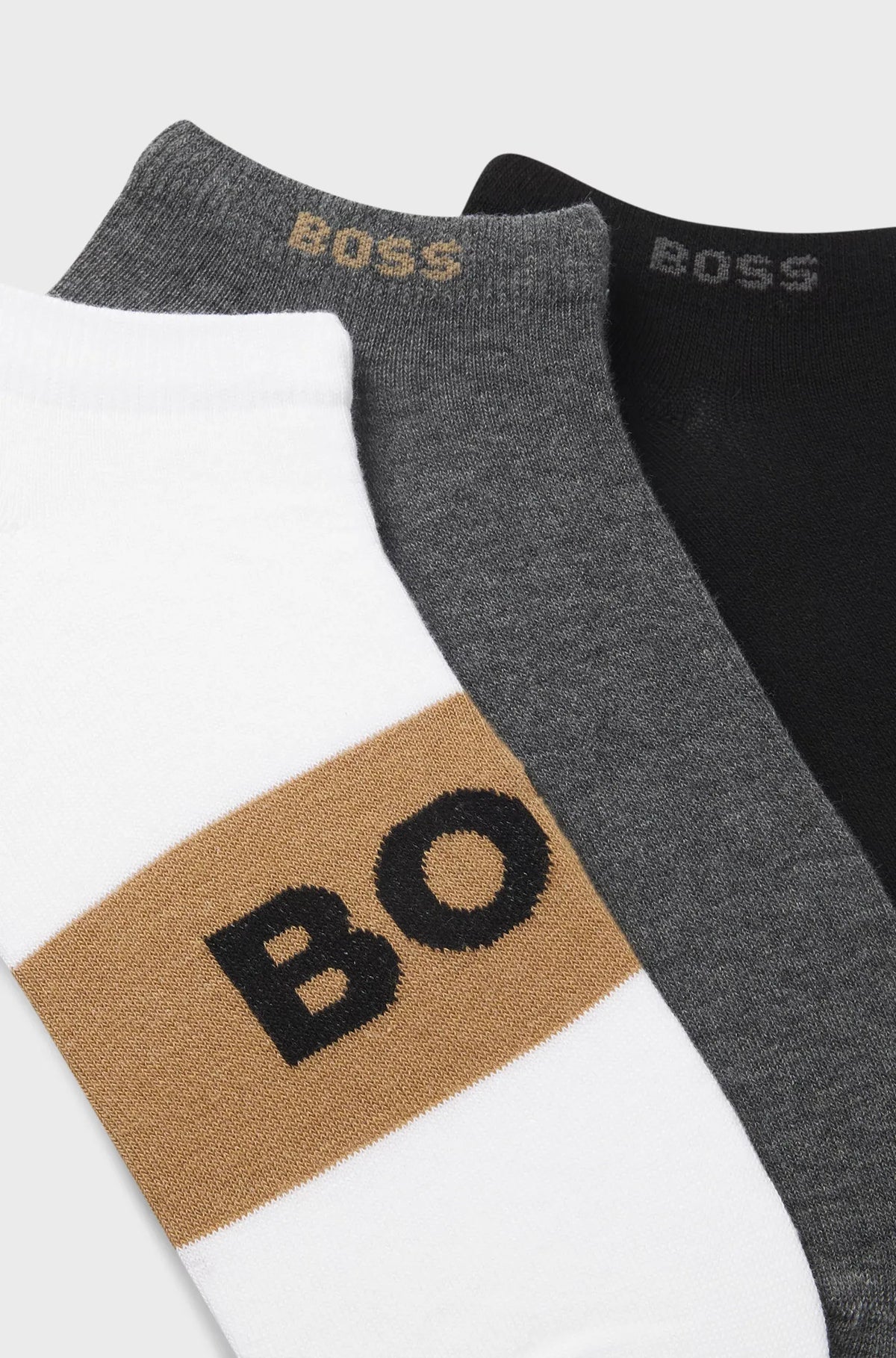 Boss Meias Socks 3p As Logo Cc Blk Whi Gr Preto Branco Cinza_shot3