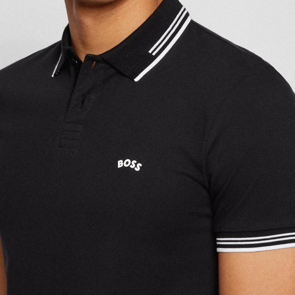Boss Polo Paulcurved 504 Black Preto Shot5