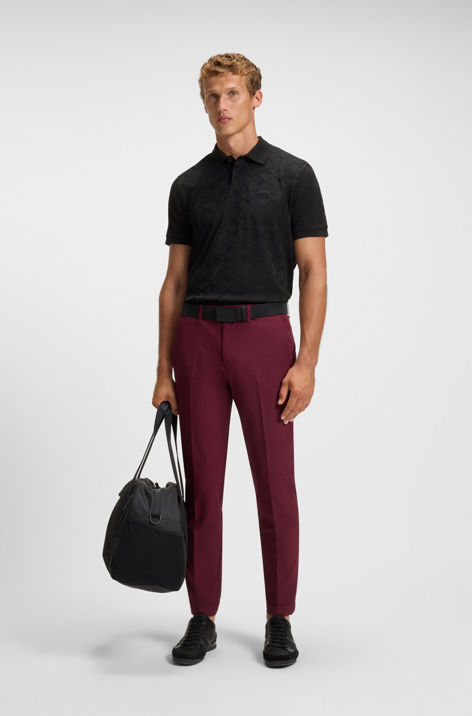 Boss Polo Pirax Striped Black Preto_shot1