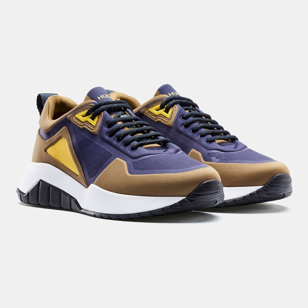 Boss Sapatilhas Sneakers Shoes Atomrunnneoem Brown Blue Castanho Azul Shot2