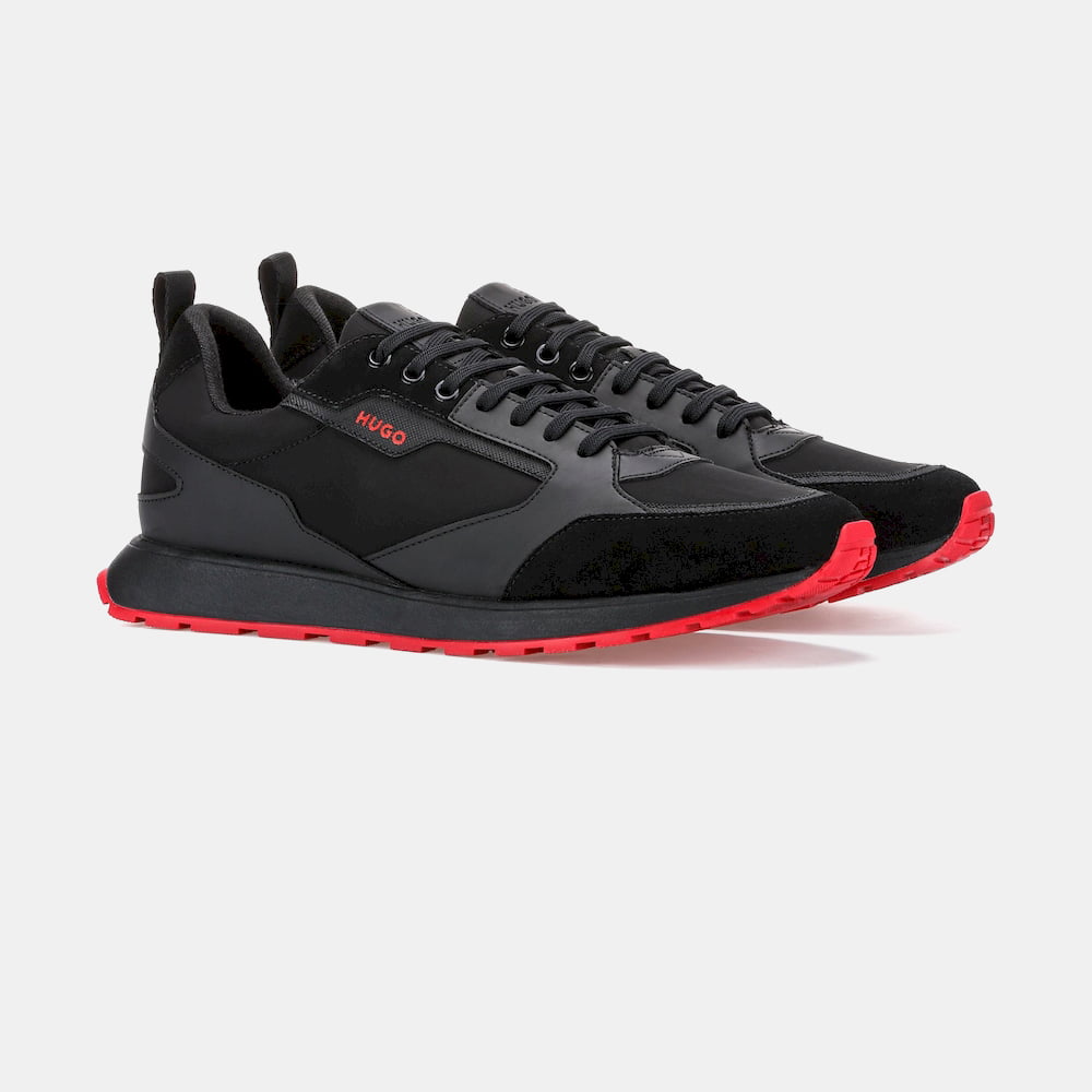 Boss Sapatilhas Sneakers Shoes Icelinrunnnypu Black Red Preto Vermelho Shot2